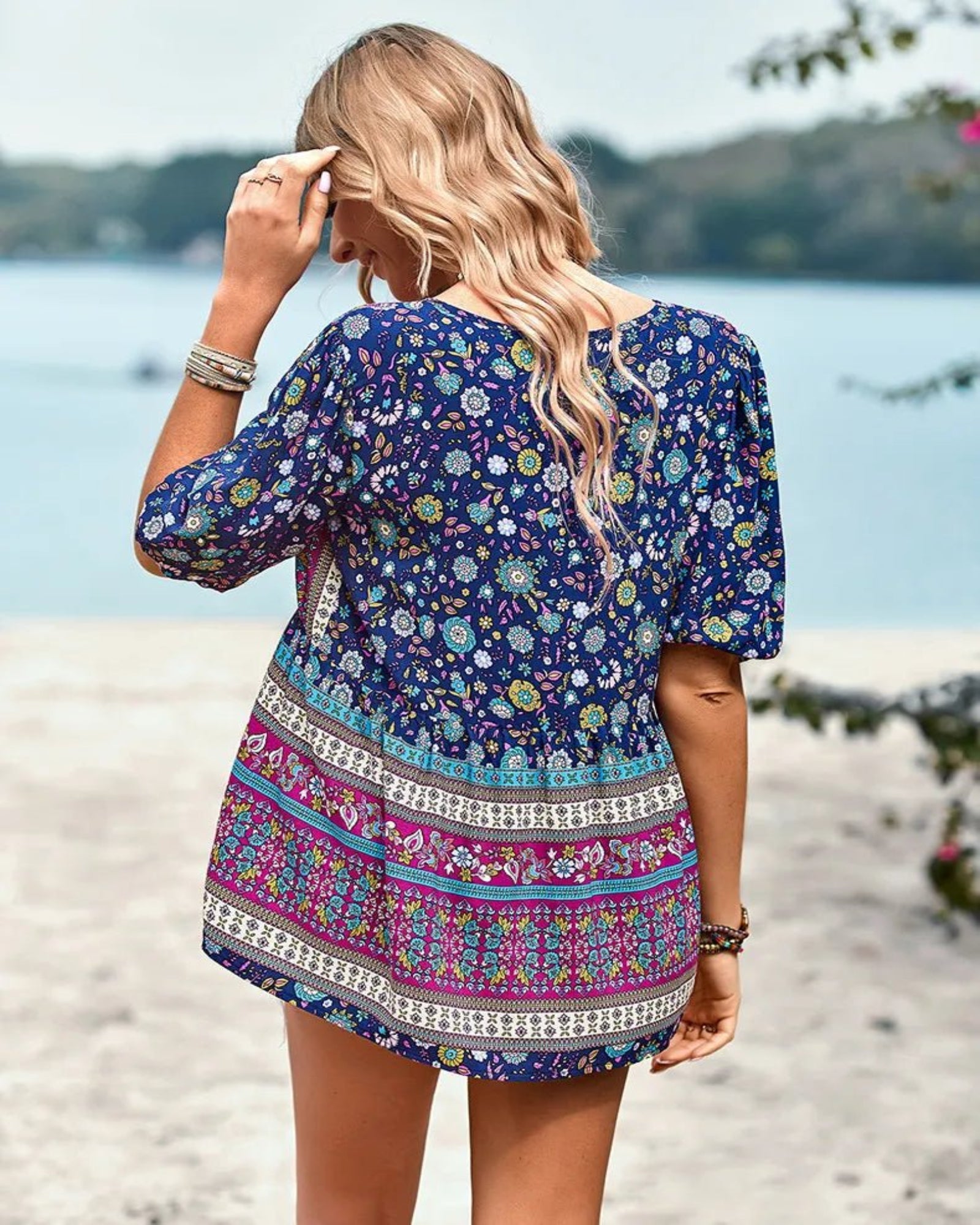 Emma – Effortless Boho V - Neck T-Shirt - T-shirt - Boho Style