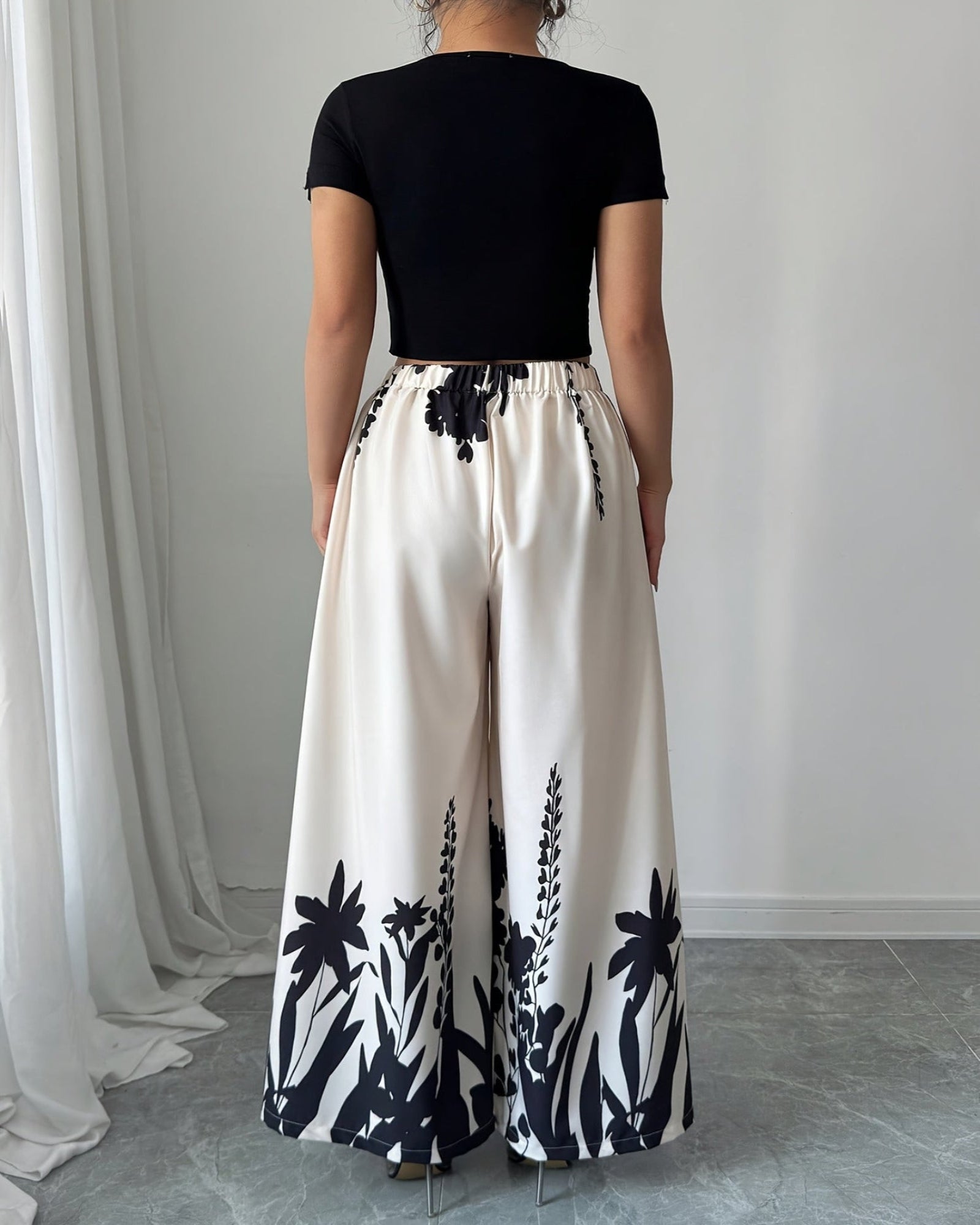 Evania – Boho Wide - Leg Geometric Trousers - Trouser - Boho Style