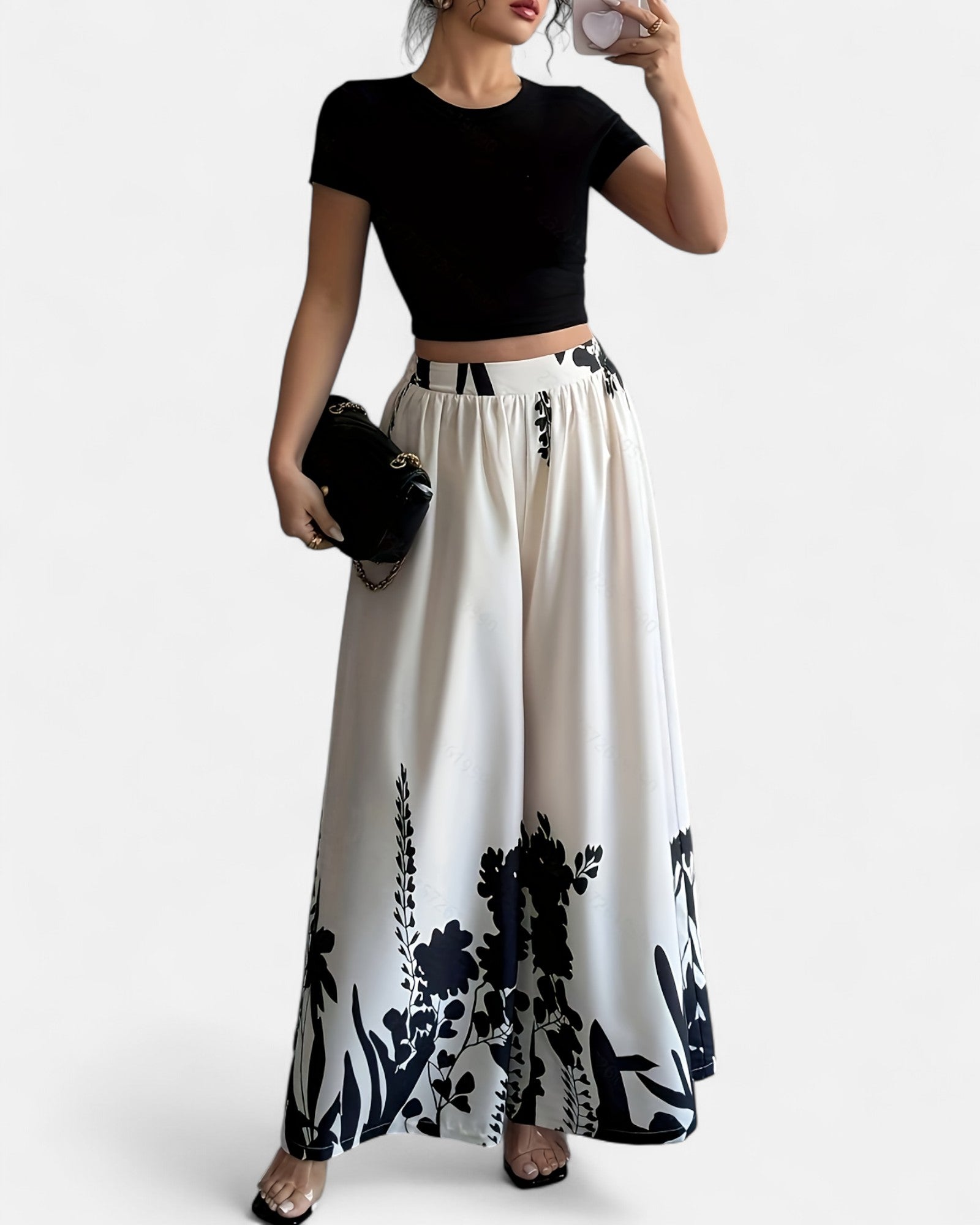 Evania – Boho Wide - Leg Geometric Trousers - Trouser - Boho Style