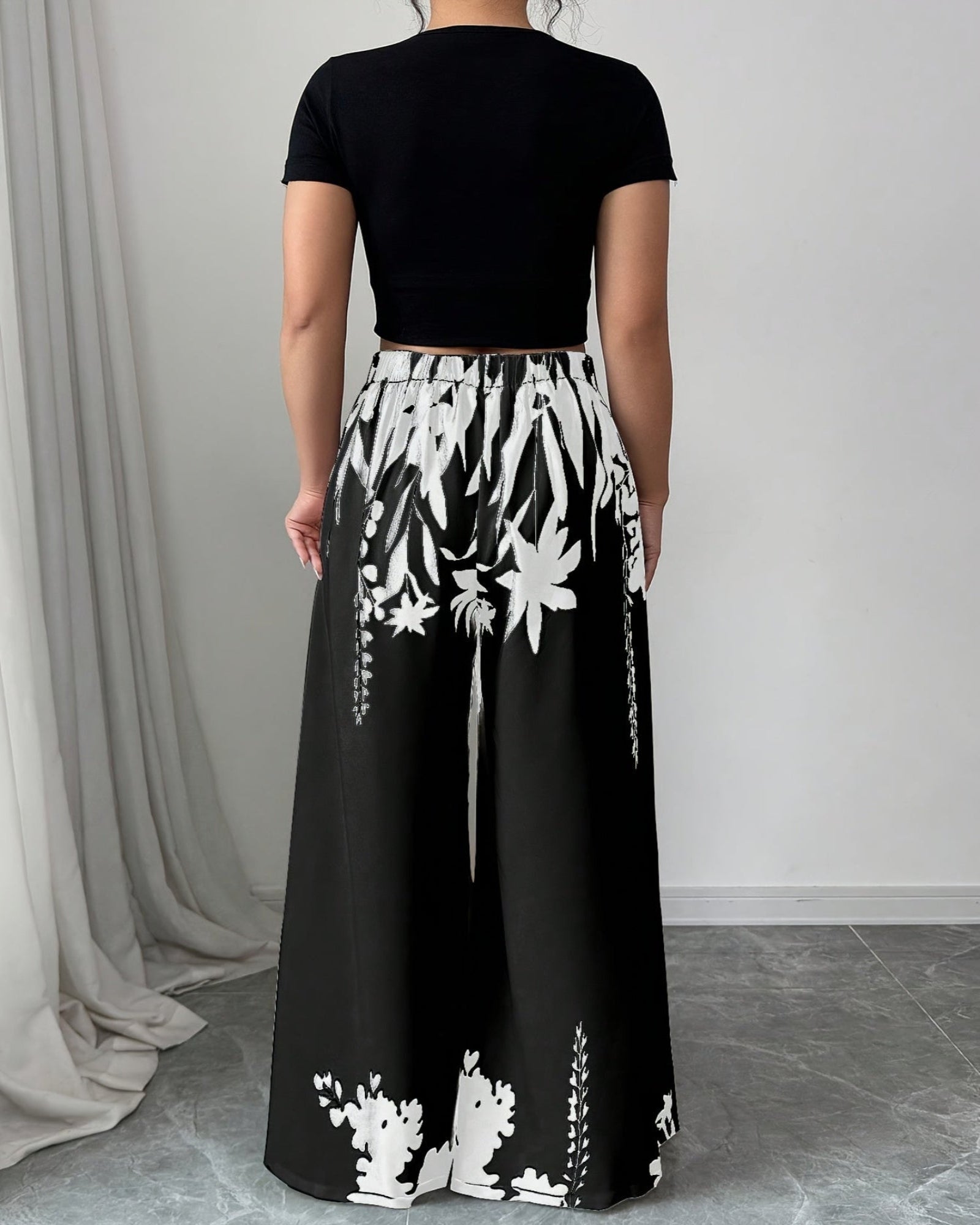 Evania – Boho Wide - Leg Geometric Trousers - Trouser - Boho Style