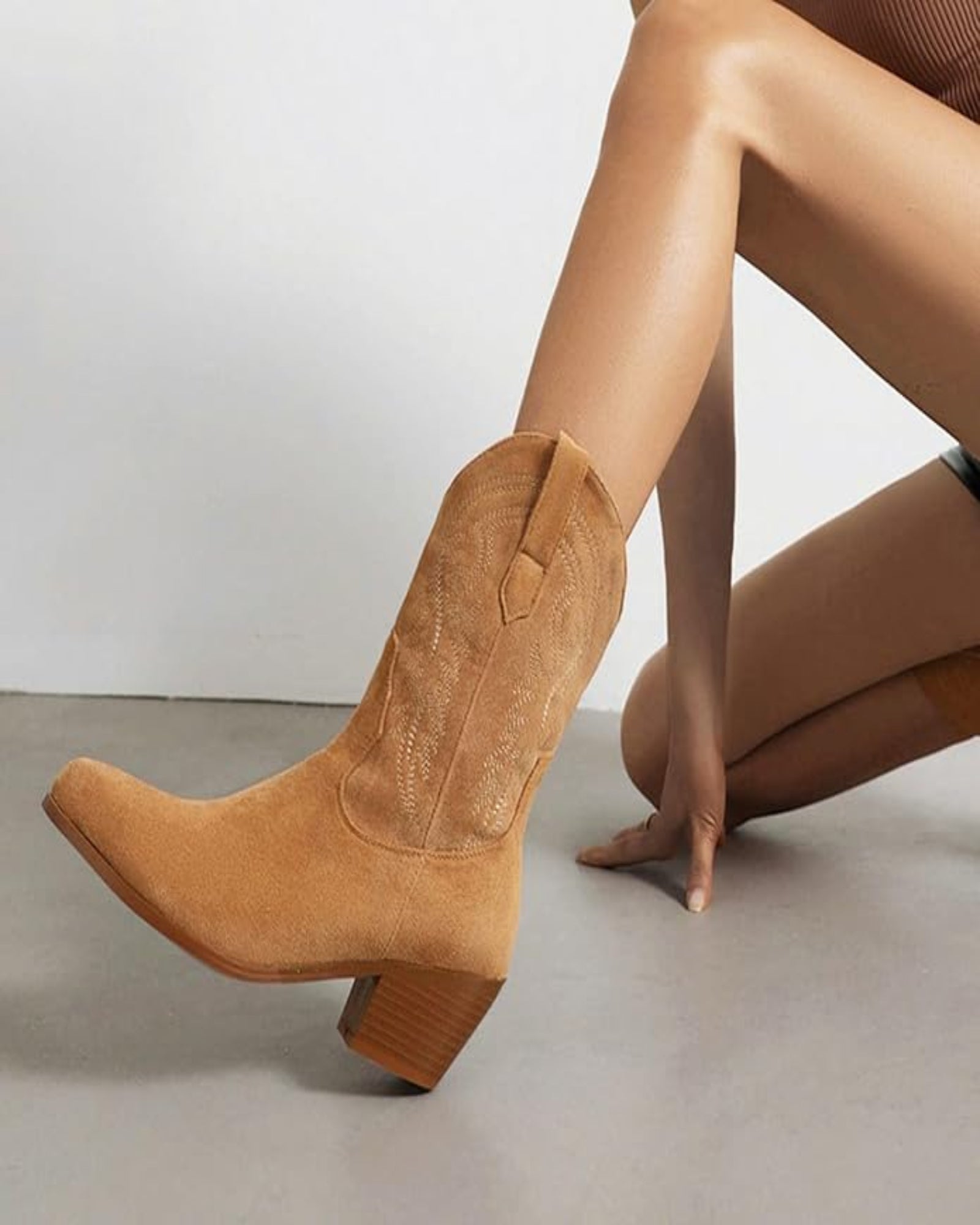 Everly – Chic Embroidered Boho Ankle Boots with Mid Heels - Boots - Boho Style