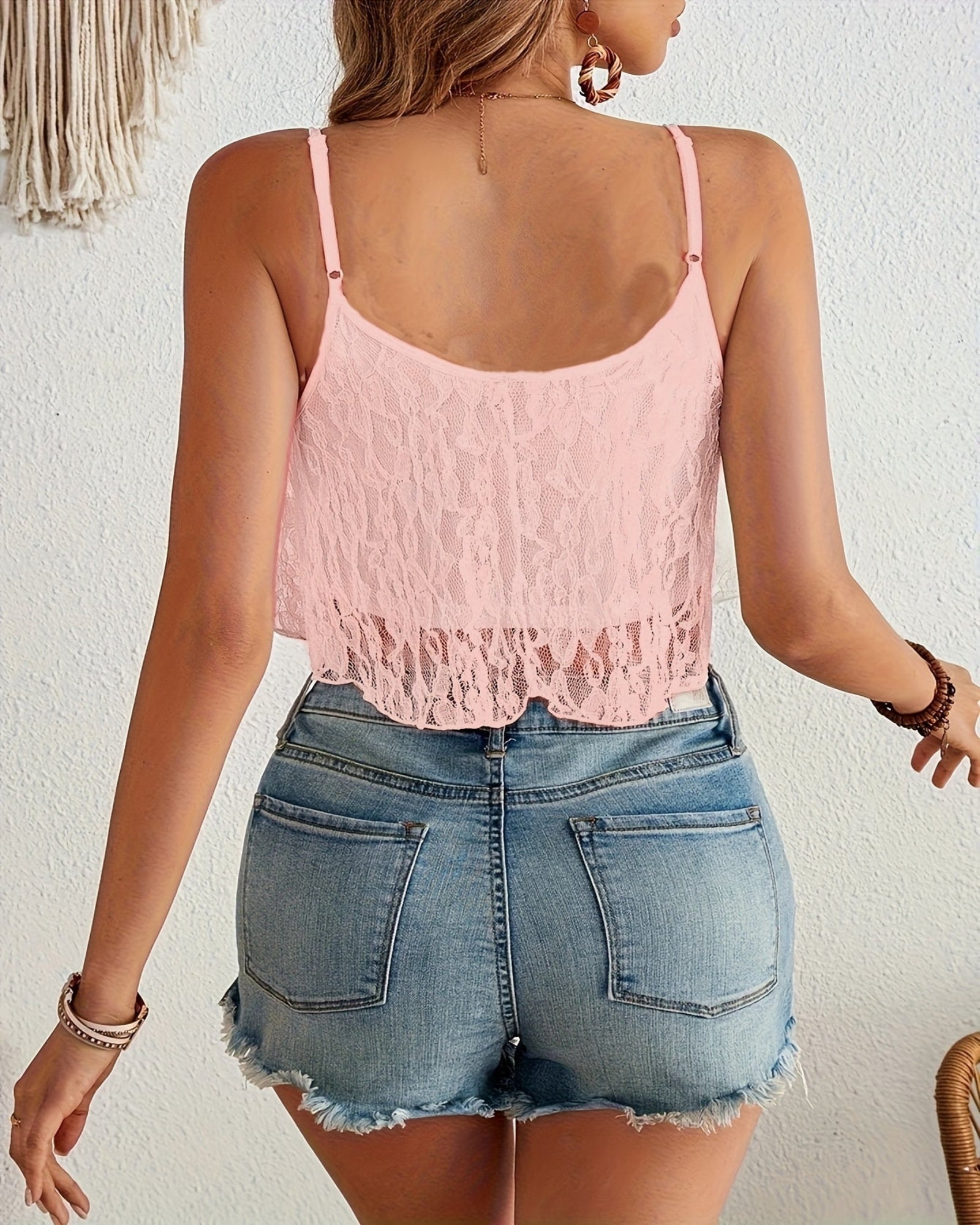 Florence – Sheer Floral Bohemian Cami Top with Asymmetrical Hem - Crop top - Boho Style