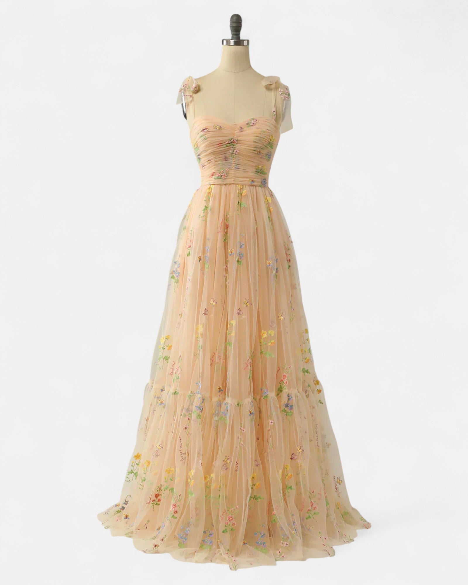 Freya – Boho Embroidered Tulle Maxi Dress - Dresses - Boho Style