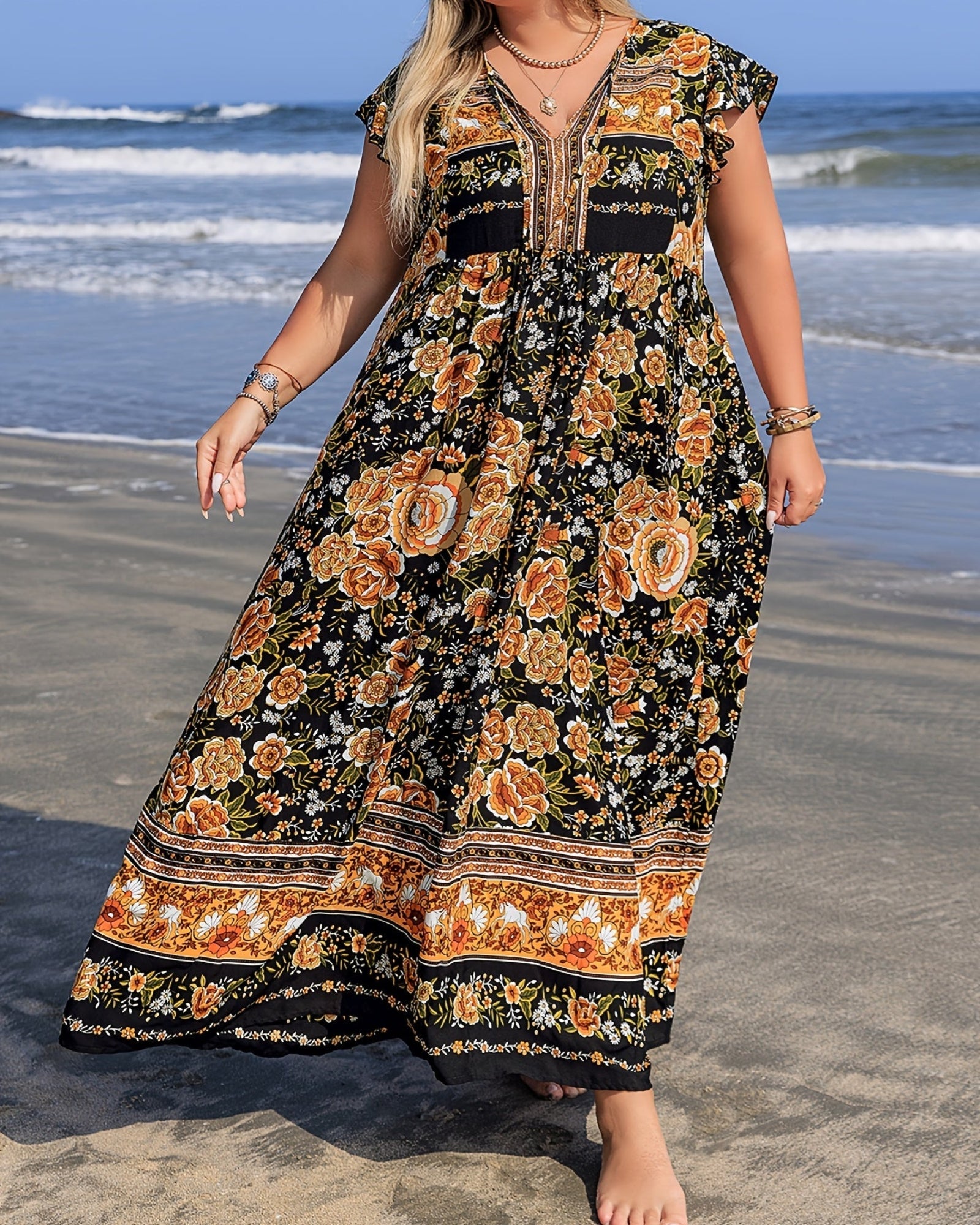 Freya – Lightweight Floral Maxi Dress - Dress - Boho Style