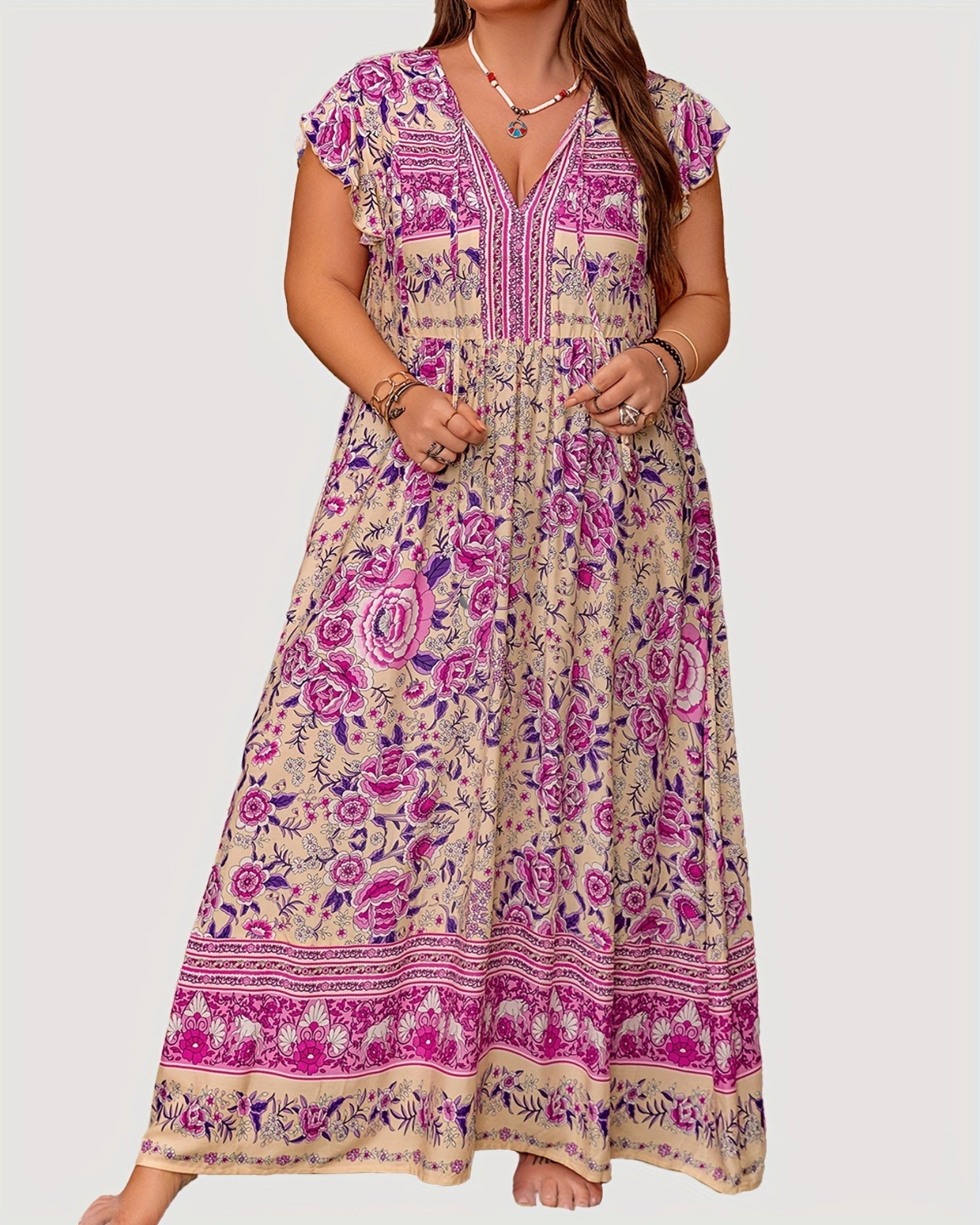 Freya – Lightweight Floral Maxi Dress - Dress - Boho Style