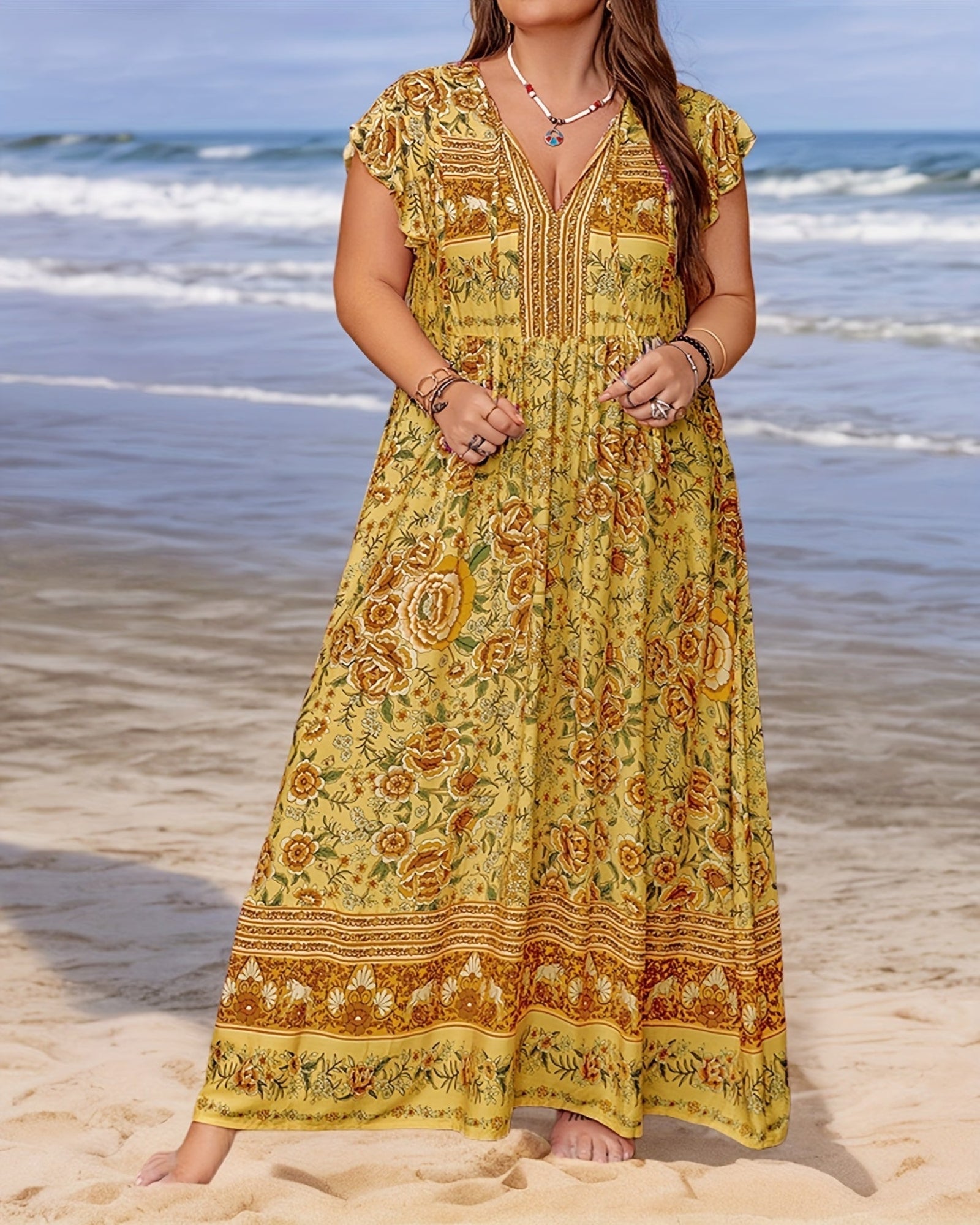 Freya – Lightweight Floral Maxi Dress - Dress - Boho Style