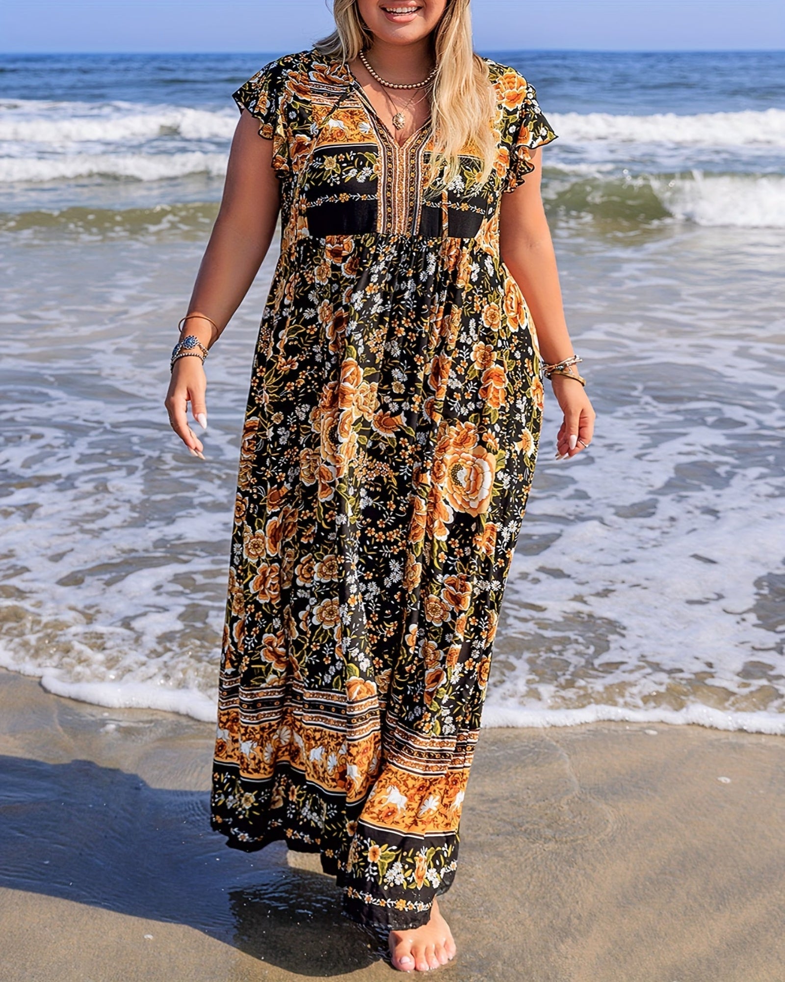 Freya – Lightweight Floral Maxi Dress - Dress - Boho Style