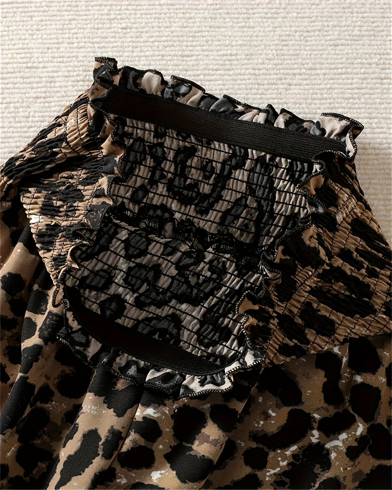 Freya – Stretchy Bohemian Leopard Wide - Leg Trousers - Trouser - Boho Style