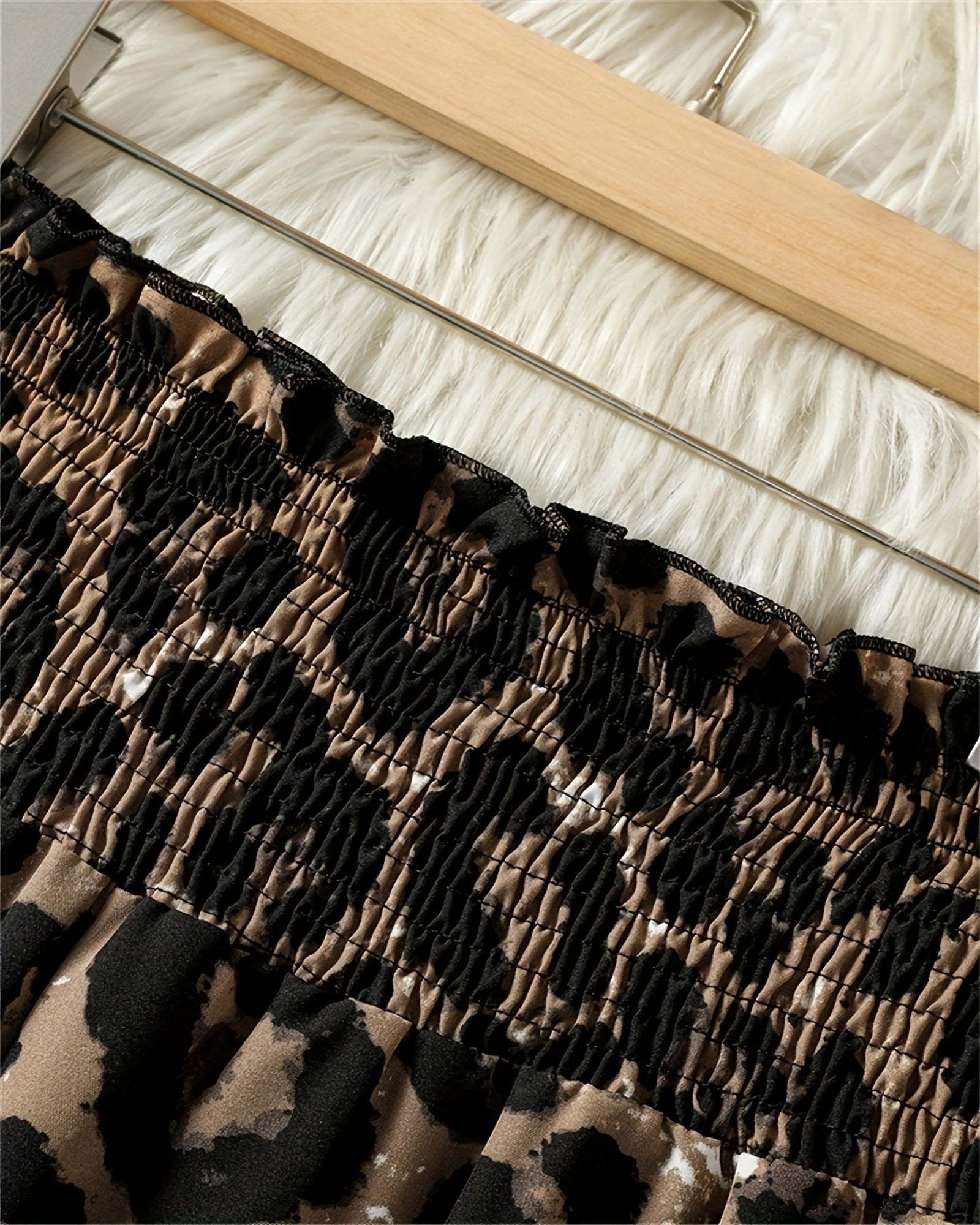 Freya – Stretchy Bohemian Leopard Wide - Leg Trousers - Trouser - Boho Style