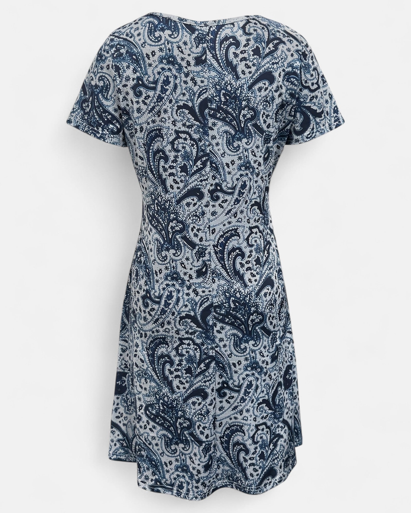 Haisley – Relaxed V - Neck Paisley Boho Dress with Elastic Waist - Dress - Boho Style