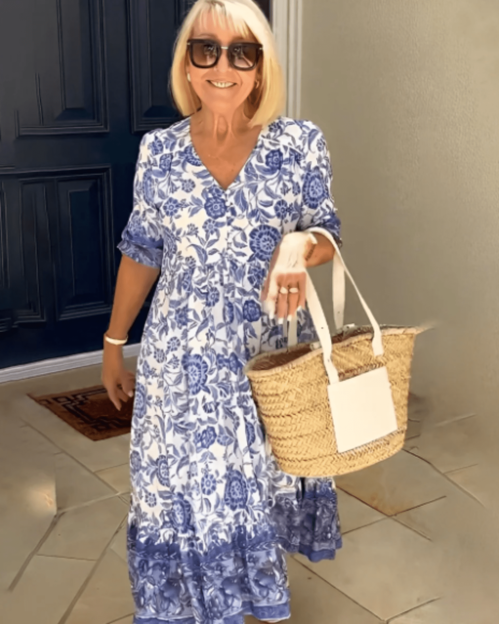 Hannah – Bohemian V - Neck Floral Midi Dress - Dresses - Boho Style