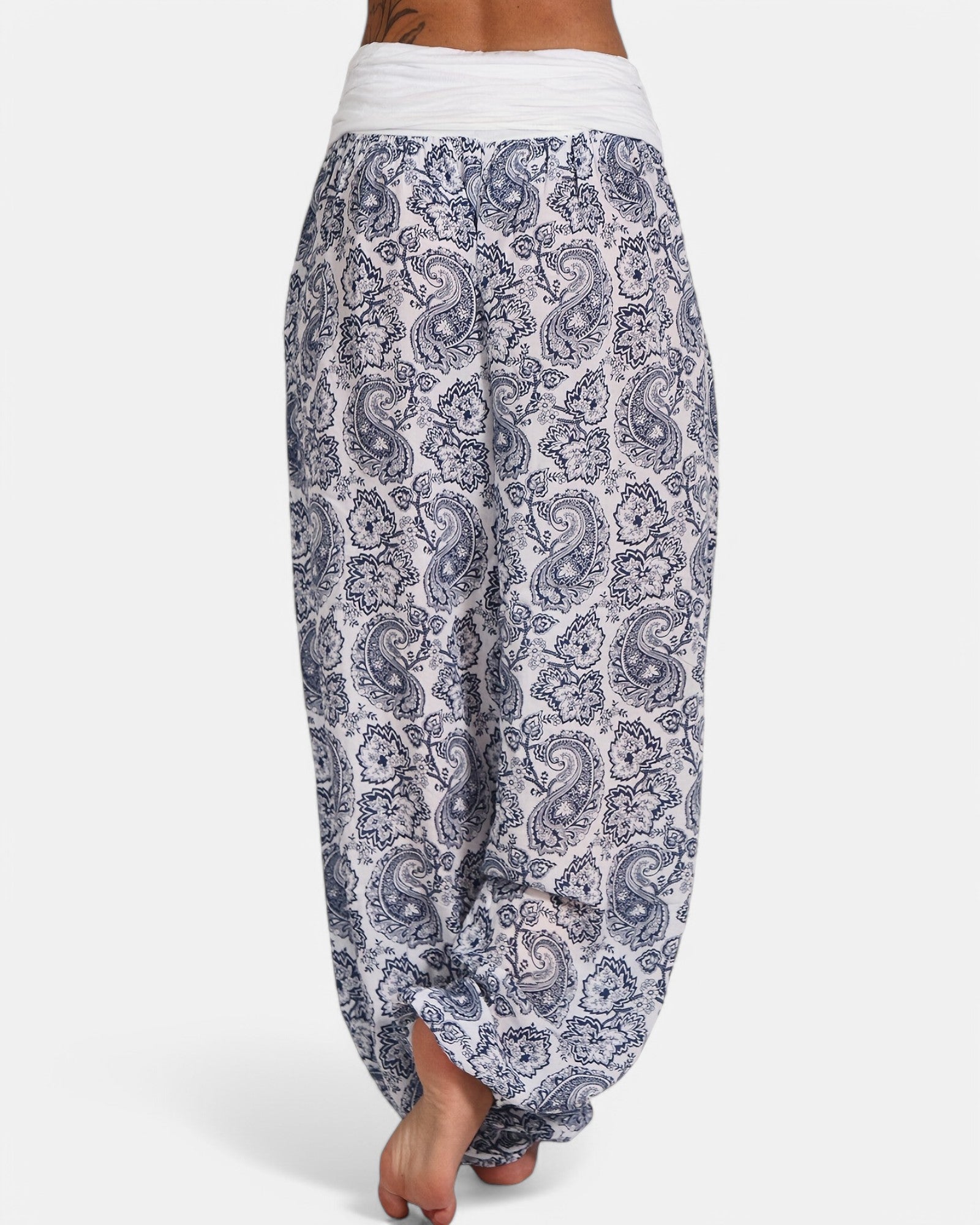 Isabella – Bohemian Floral Wide - Leg Harem Pants in Black Lace - Trouser - Boho Style