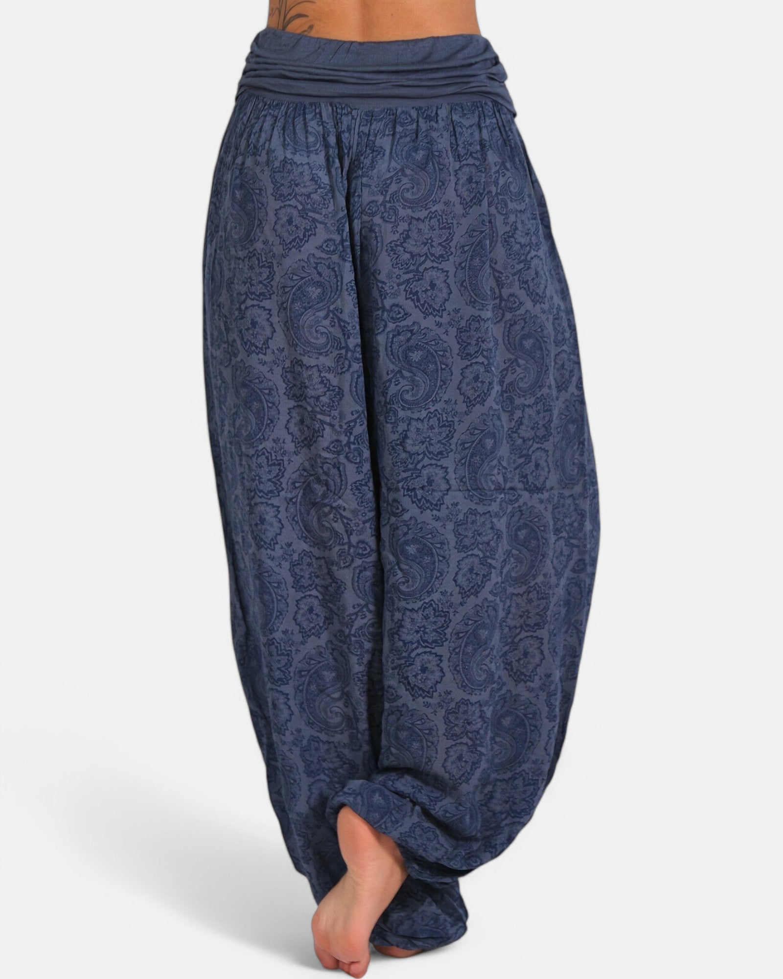 Isabella – Bohemian Floral Wide - Leg Harem Pants in Black Lace - Trouser - Boho Style