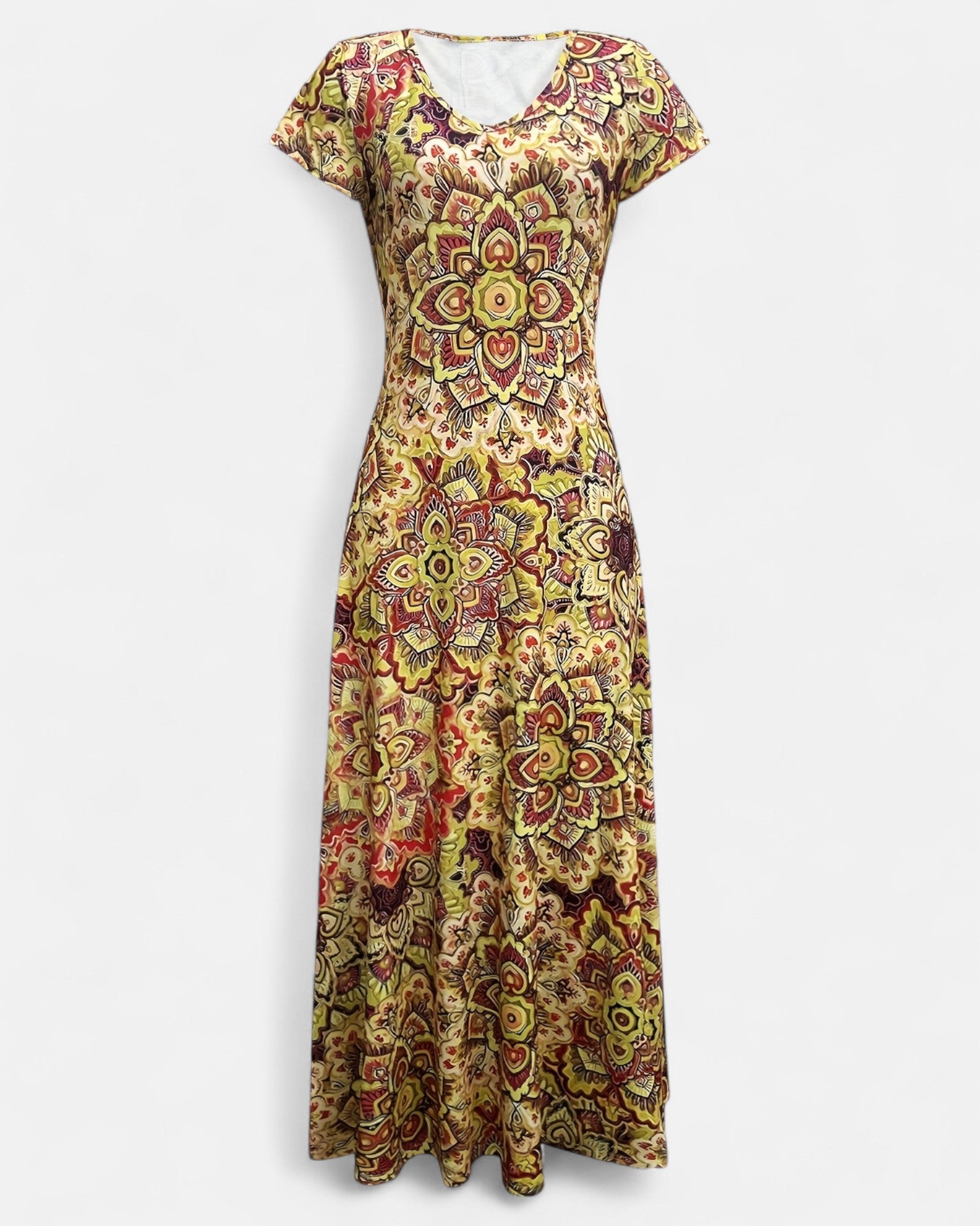 Isabella – Boho Chic V - Neck A - Line Maxi Dress - Dress - Boho Style