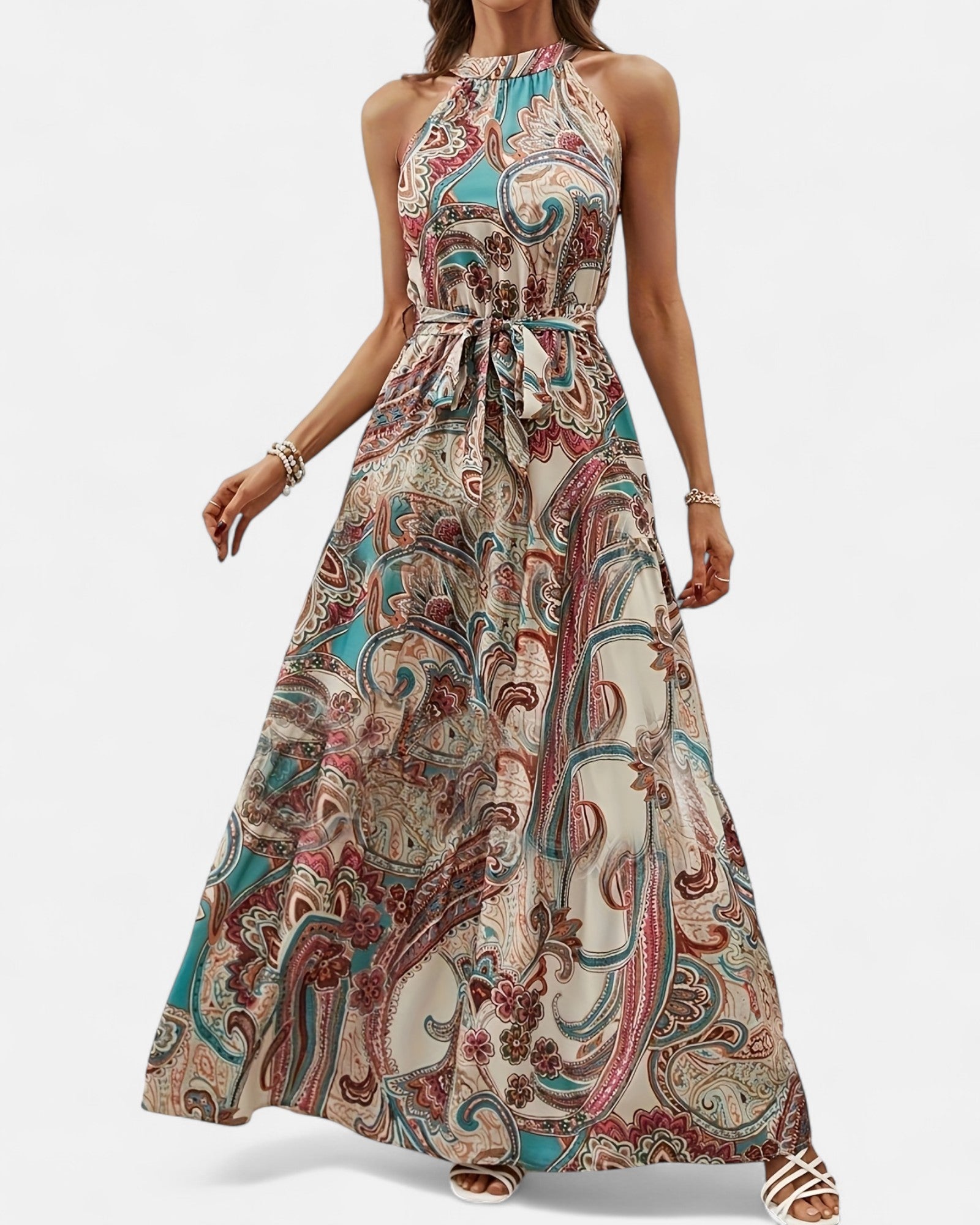 Isabella – High - Waisted Floral Lace Boho Maxi Dress - Dresses - Boho Style