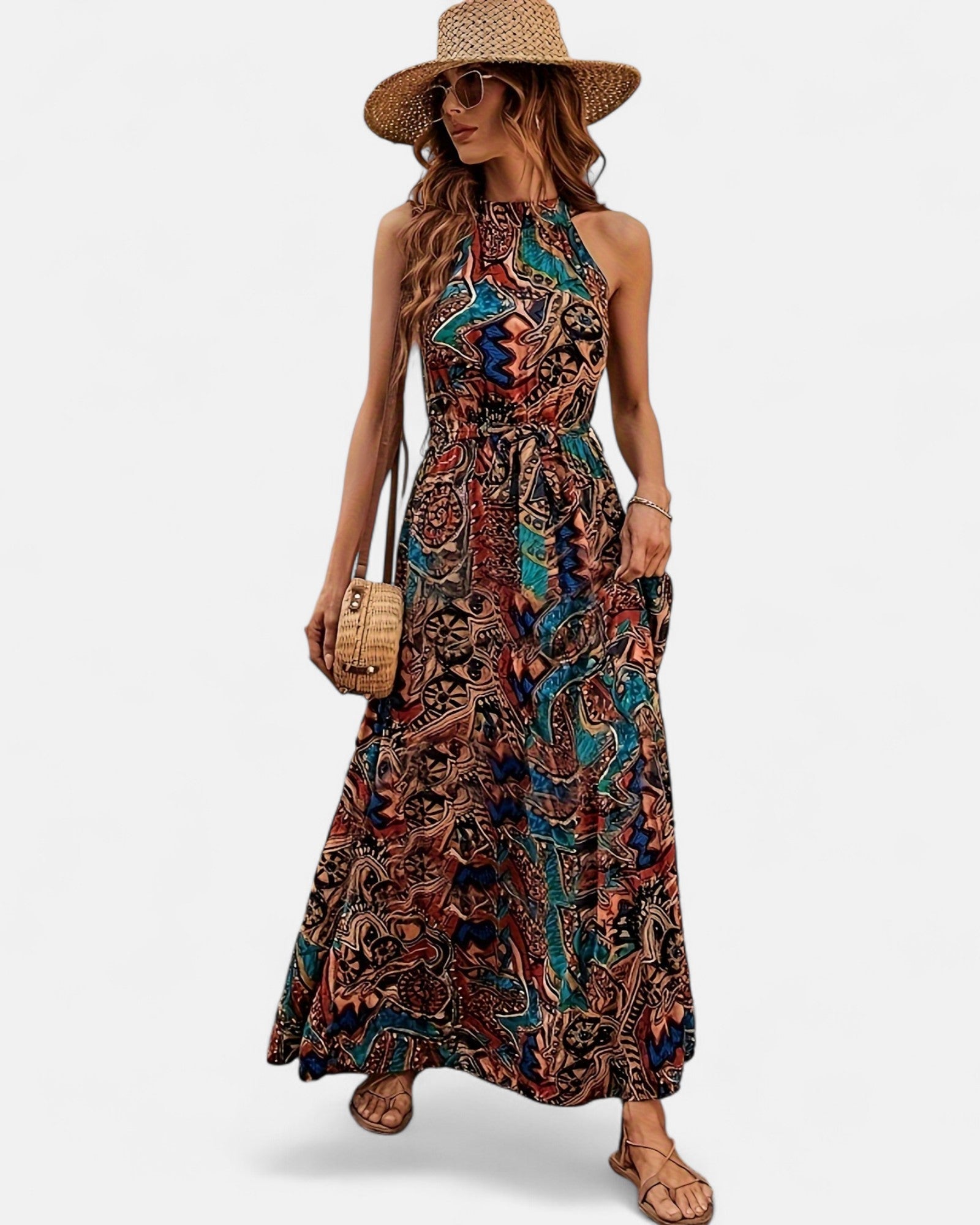 Isabella – High - Waisted Floral Lace Boho Maxi Dress - Dresses - Boho Style
