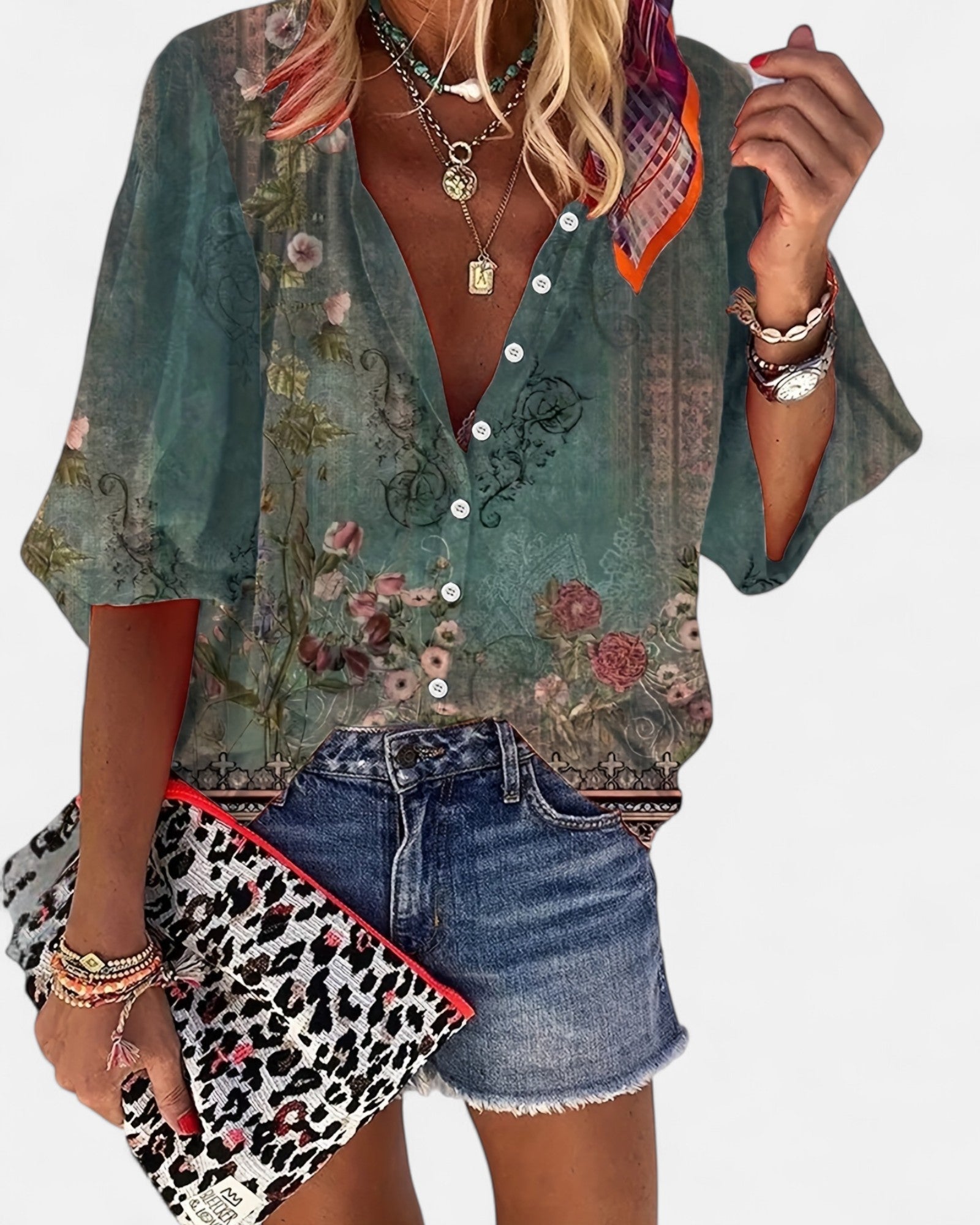Isolde – Boho Vintage Floral Button - Up Blouse - Blouse - Boho Style