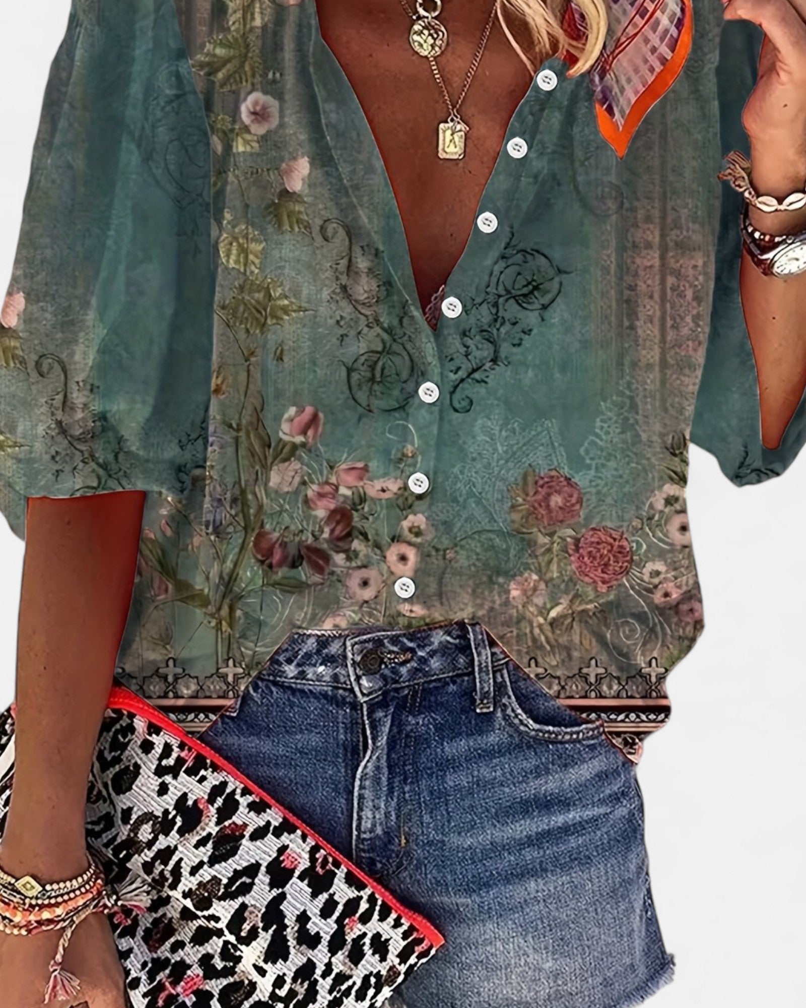 Isolde – Boho Vintage Floral Button - Up Blouse - Blouse - Boho Style
