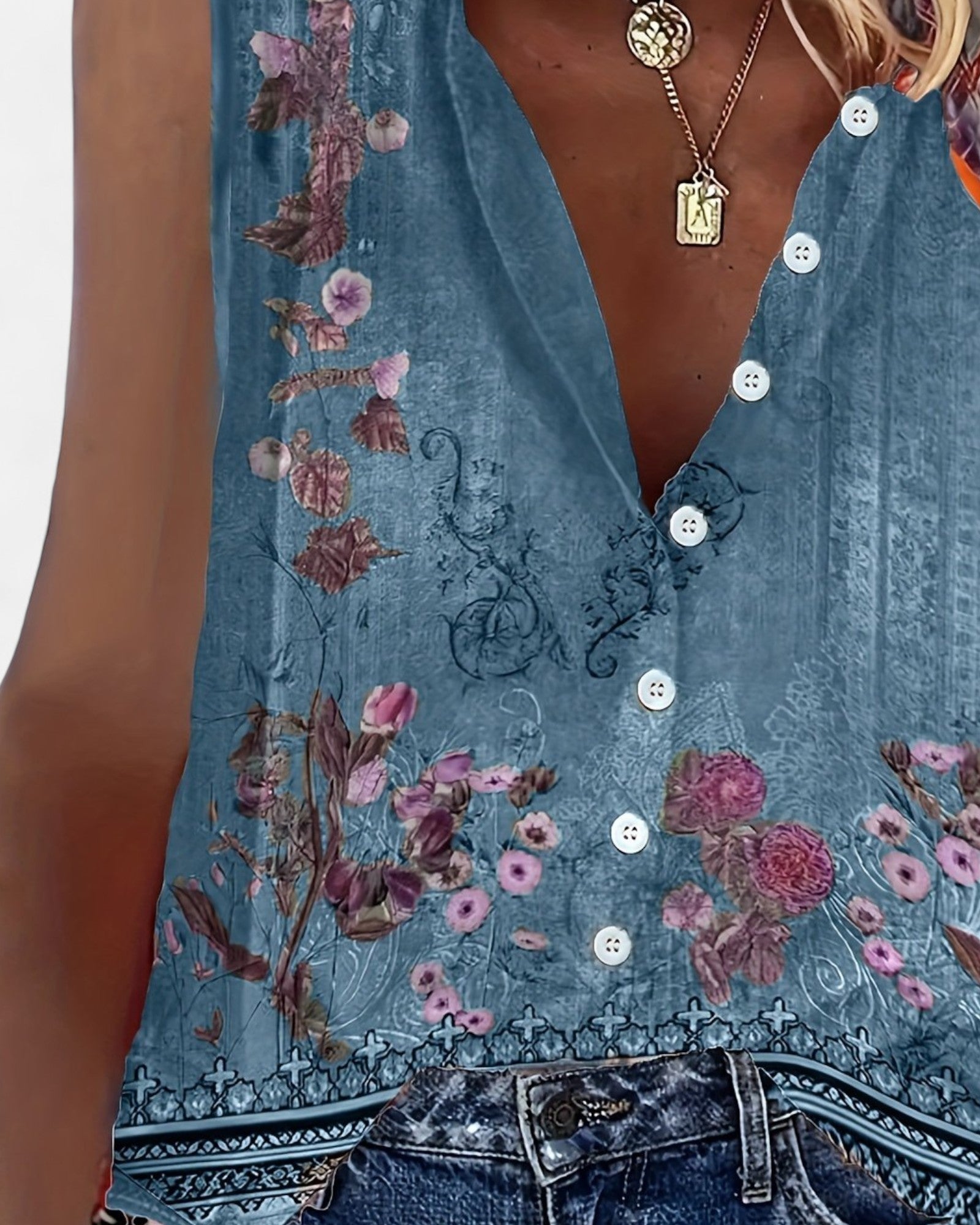 Isolde – Boho Vintage Floral Button - Up Blouse - Blouse - Boho Style
