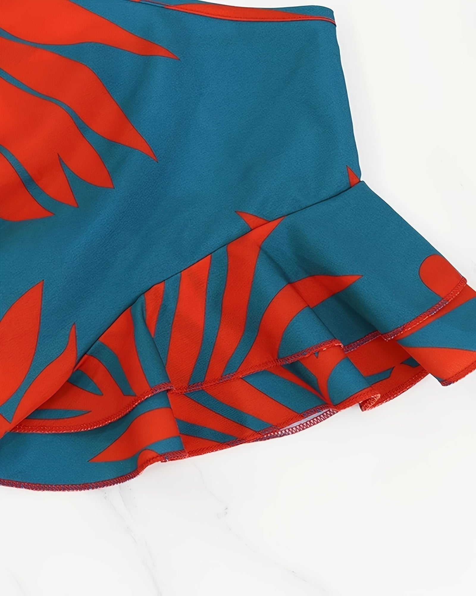 Juniper – Chic One - Shoulder Geometric Boho Dress with Ruffles - Dresses - Boho Style