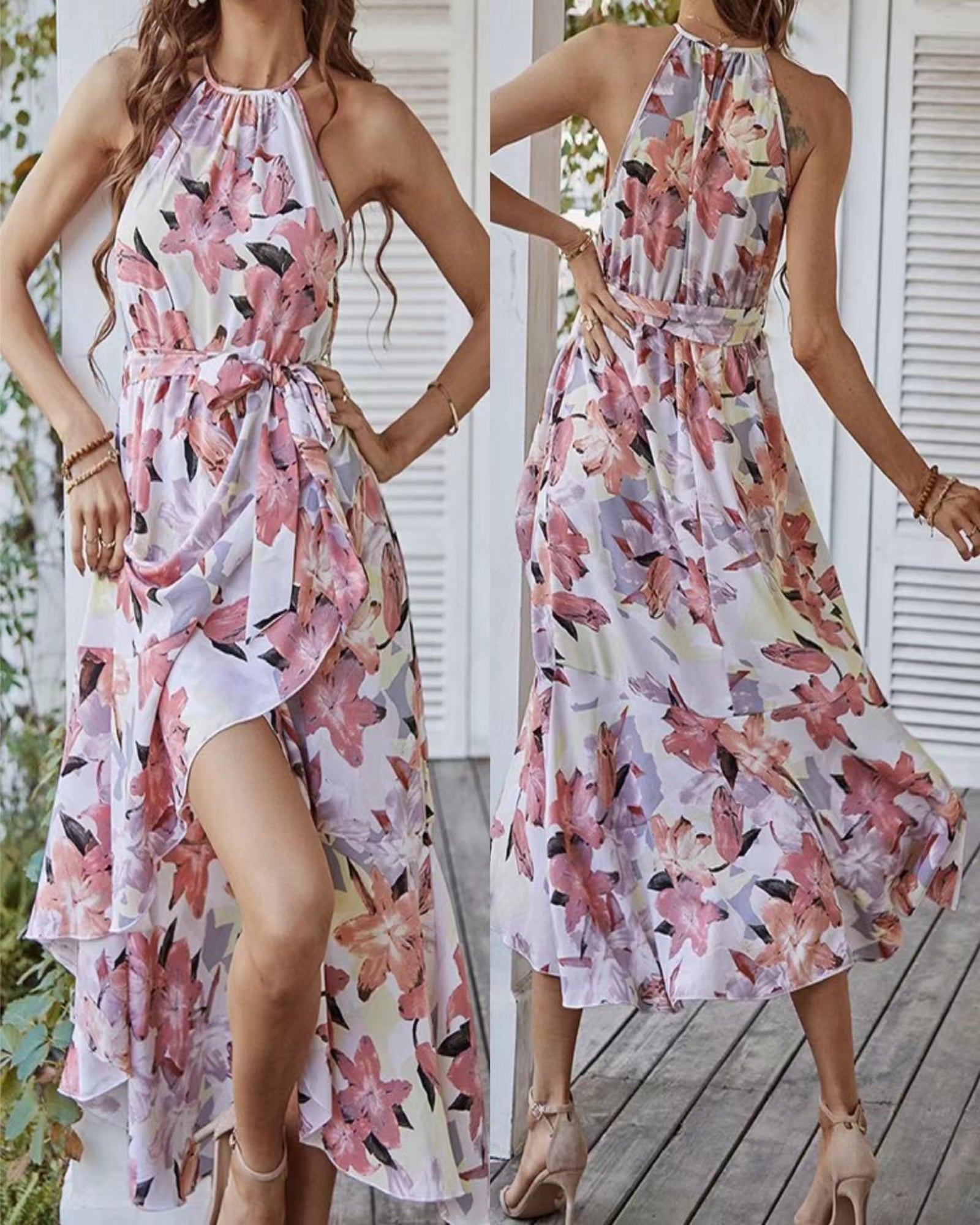 Kiara – Boho Halterneck Midi Dress - Dress - Boho Style