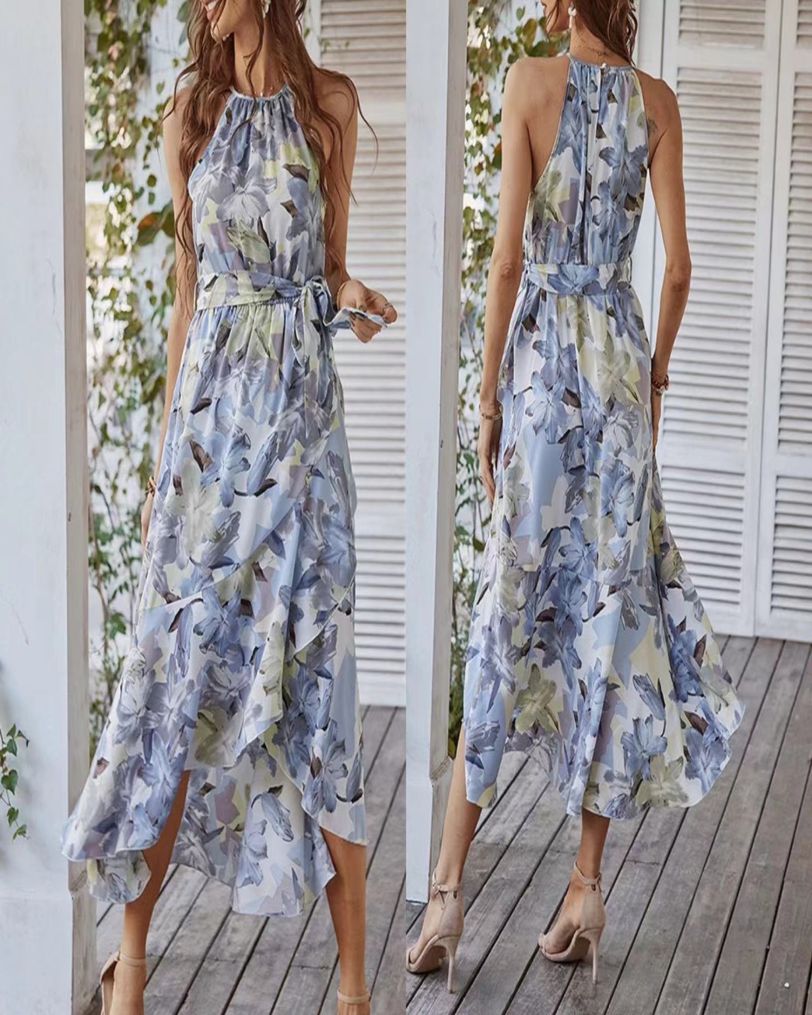 Kiara – Boho Halterneck Midi Dress - Dress - Boho Style
