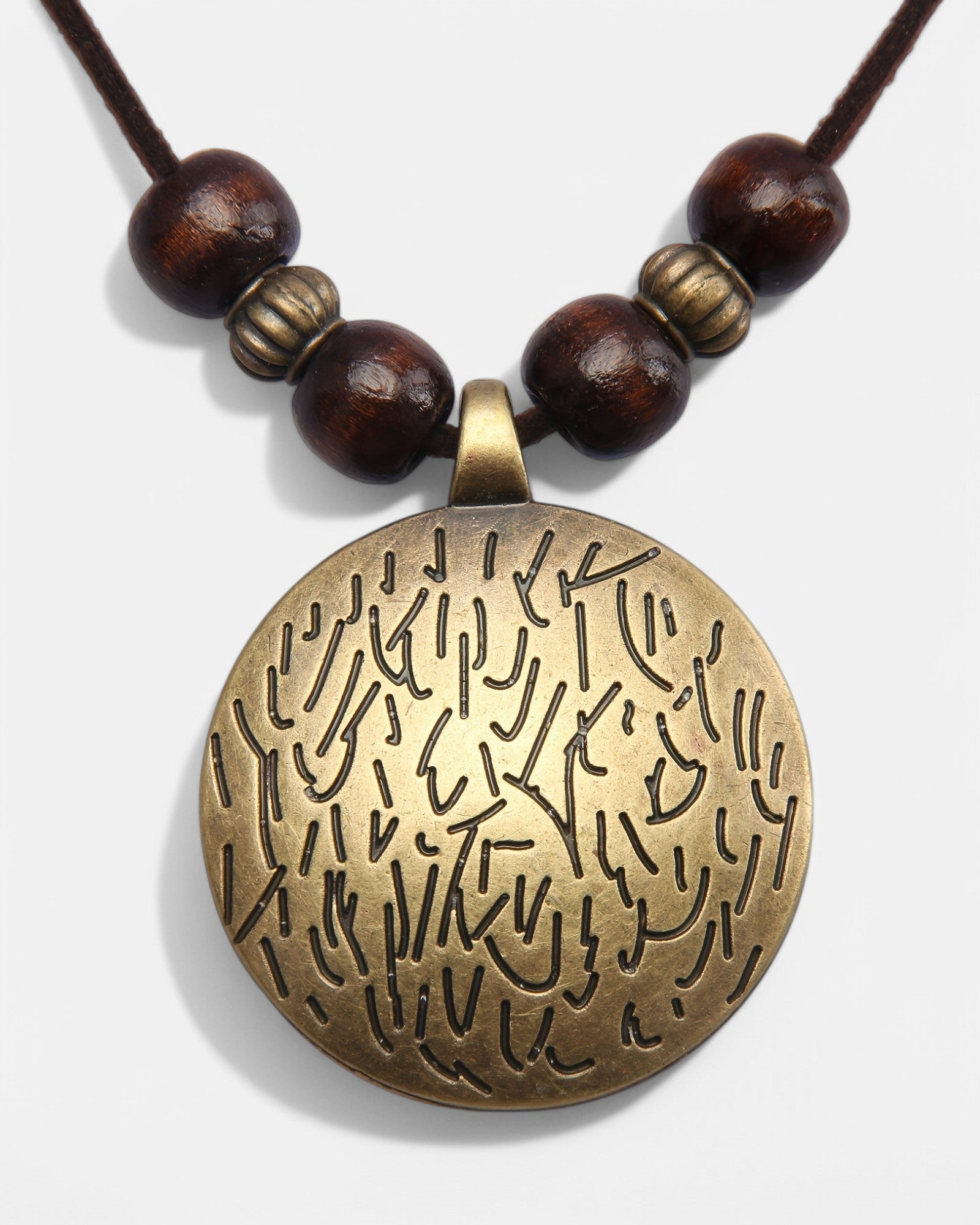 Lila – Boho Wooden Bead Necklace with Zodiac Charm - Necklace - Boho Style