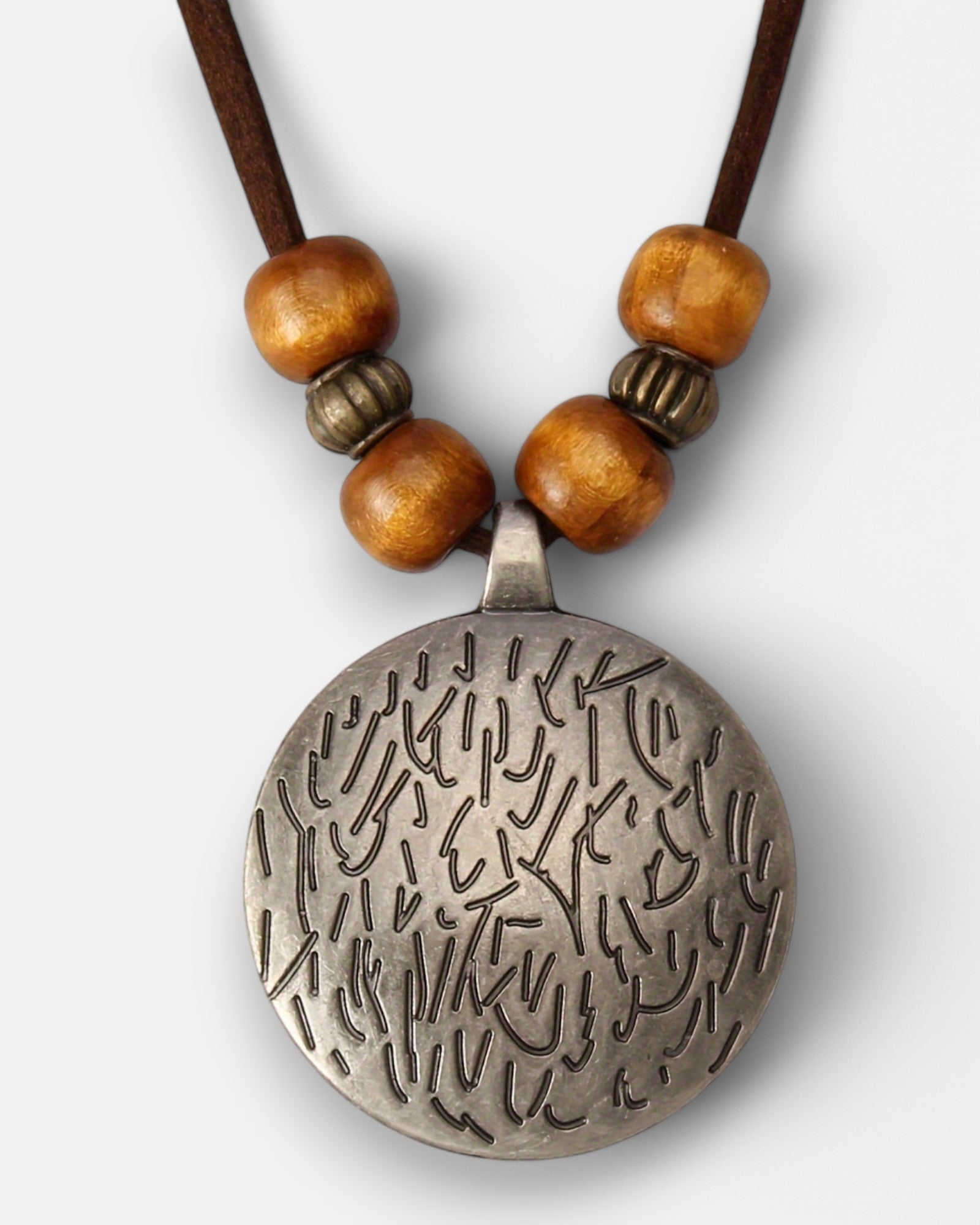 Lila – Boho Wooden Bead Necklace with Zodiac Charm - Necklace - Boho Style