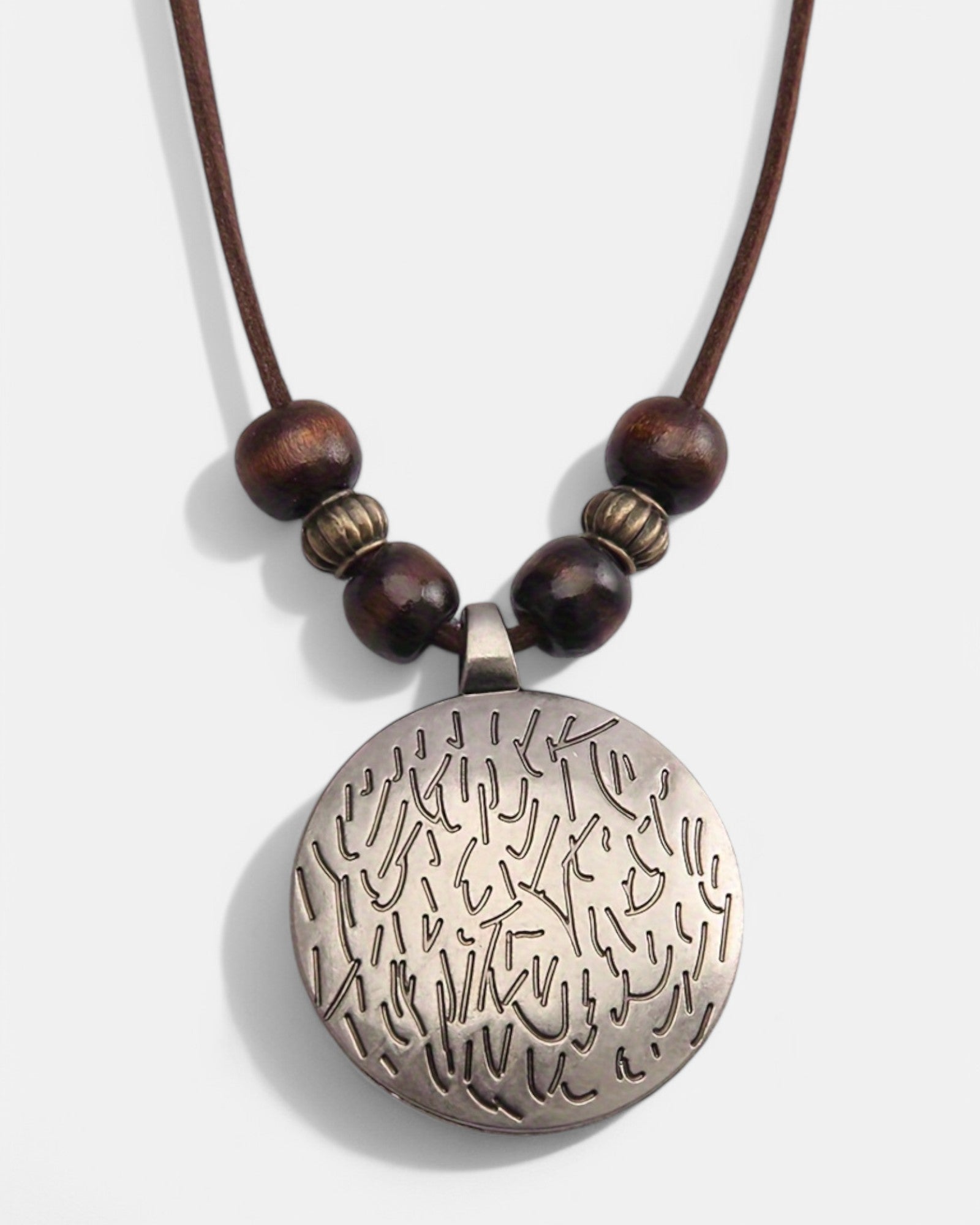 Lila – Boho Wooden Bead Necklace with Zodiac Charm - Necklace - Boho Style