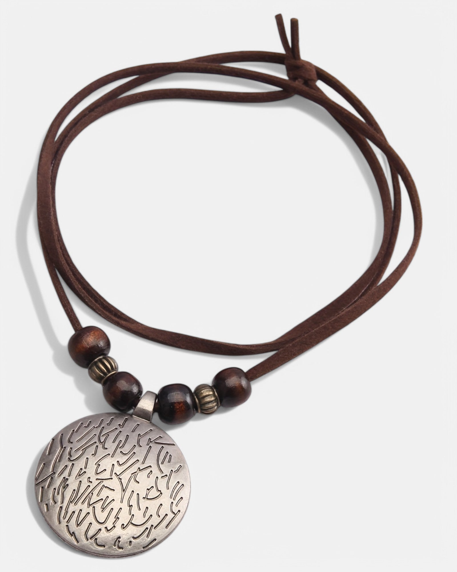 Lila – Boho Wooden Bead Necklace with Zodiac Charm - Necklace - Boho Style