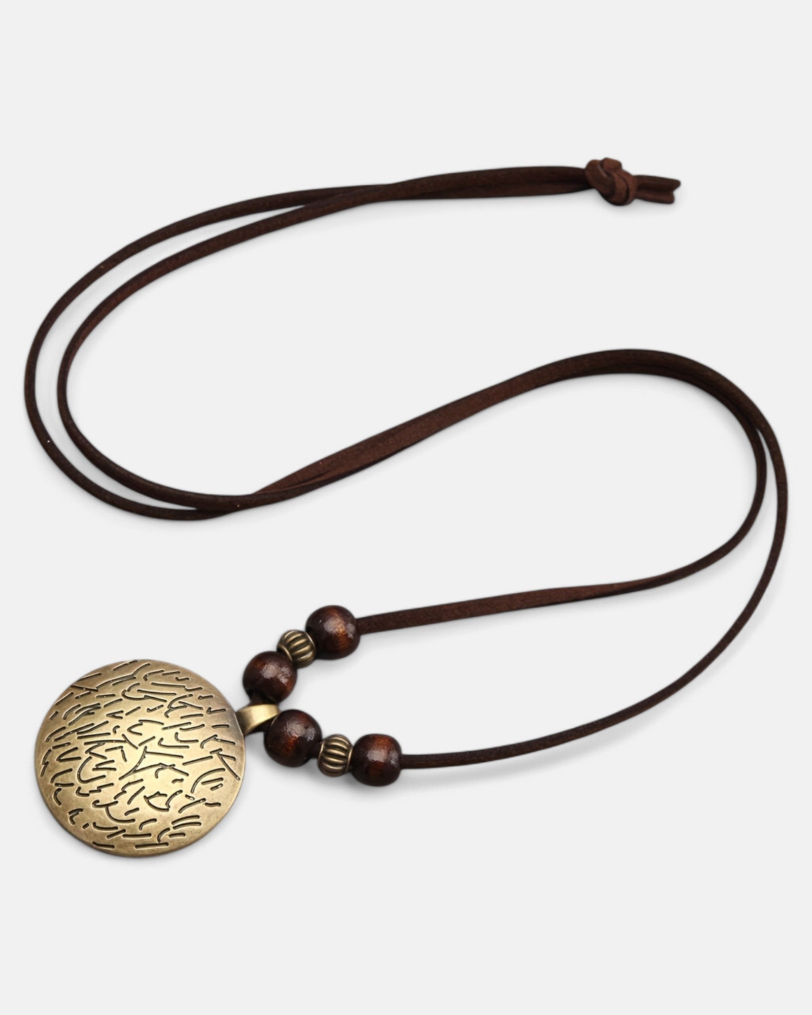 Lila – Boho Wooden Bead Necklace with Zodiac Charm - Necklace - Boho Style