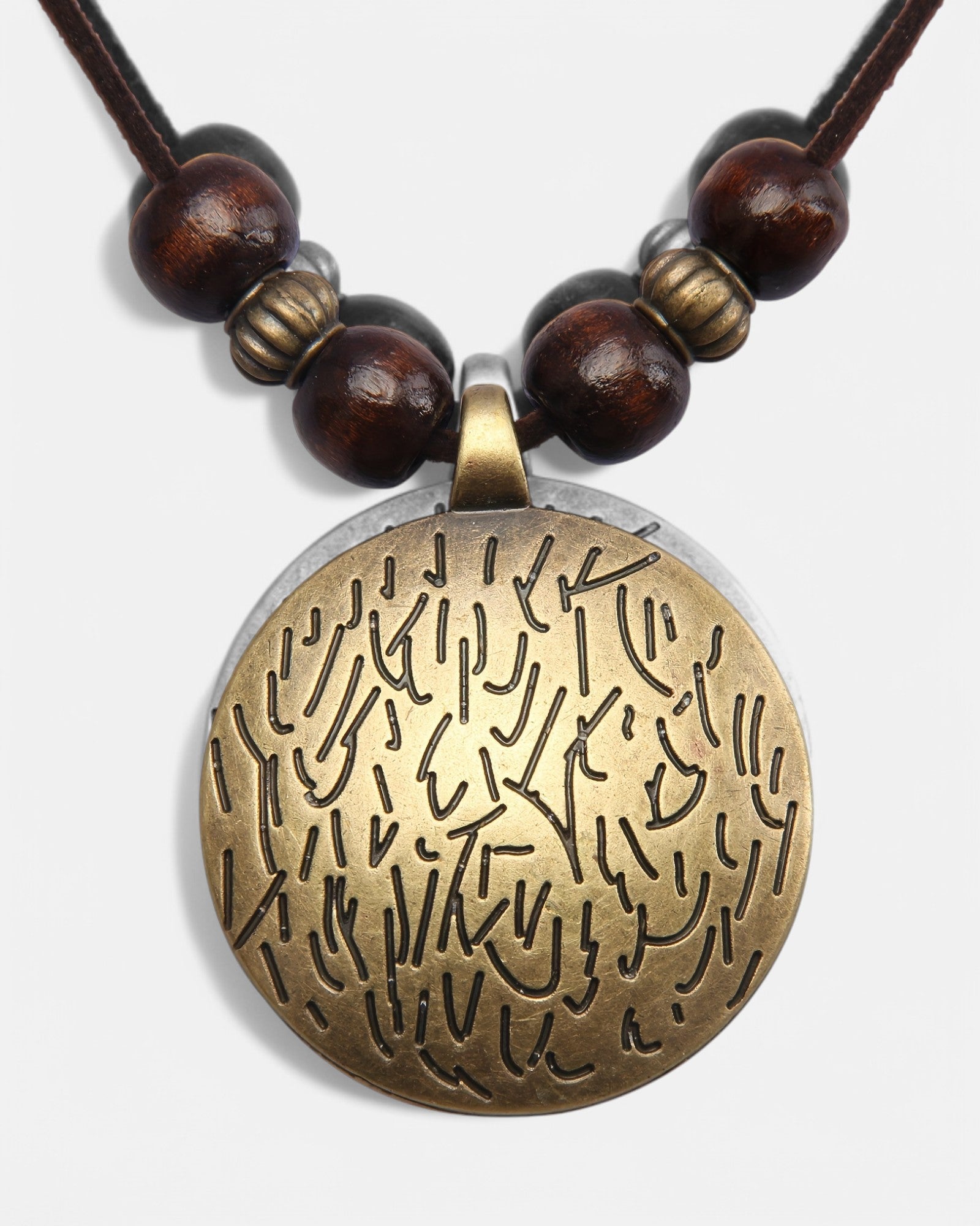 Lila – Boho Wooden Bead Necklace with Zodiac Charm - Necklace - Boho Style