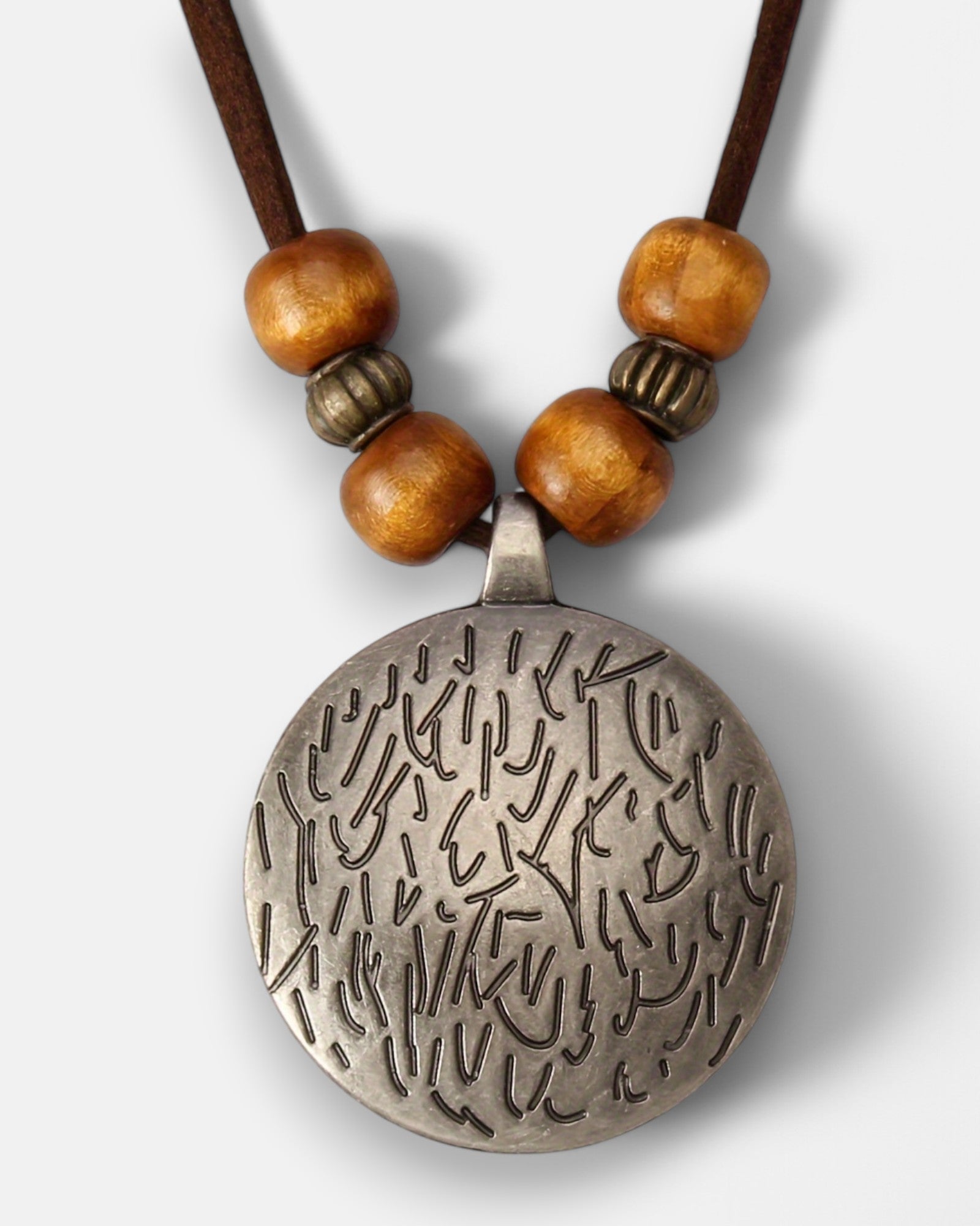 Lila – Boho Wooden Bead Necklace with Zodiac Charm - Necklace - Boho Style