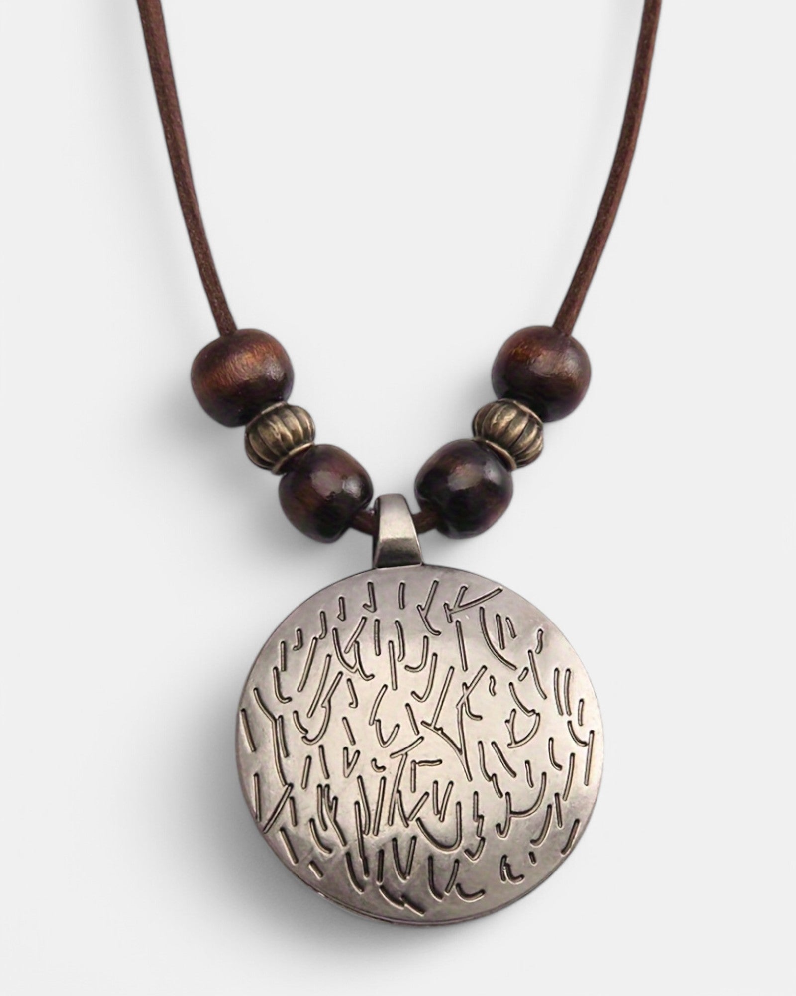 Lila – Boho Wooden Bead Necklace with Zodiac Charm - Necklace - Boho Style