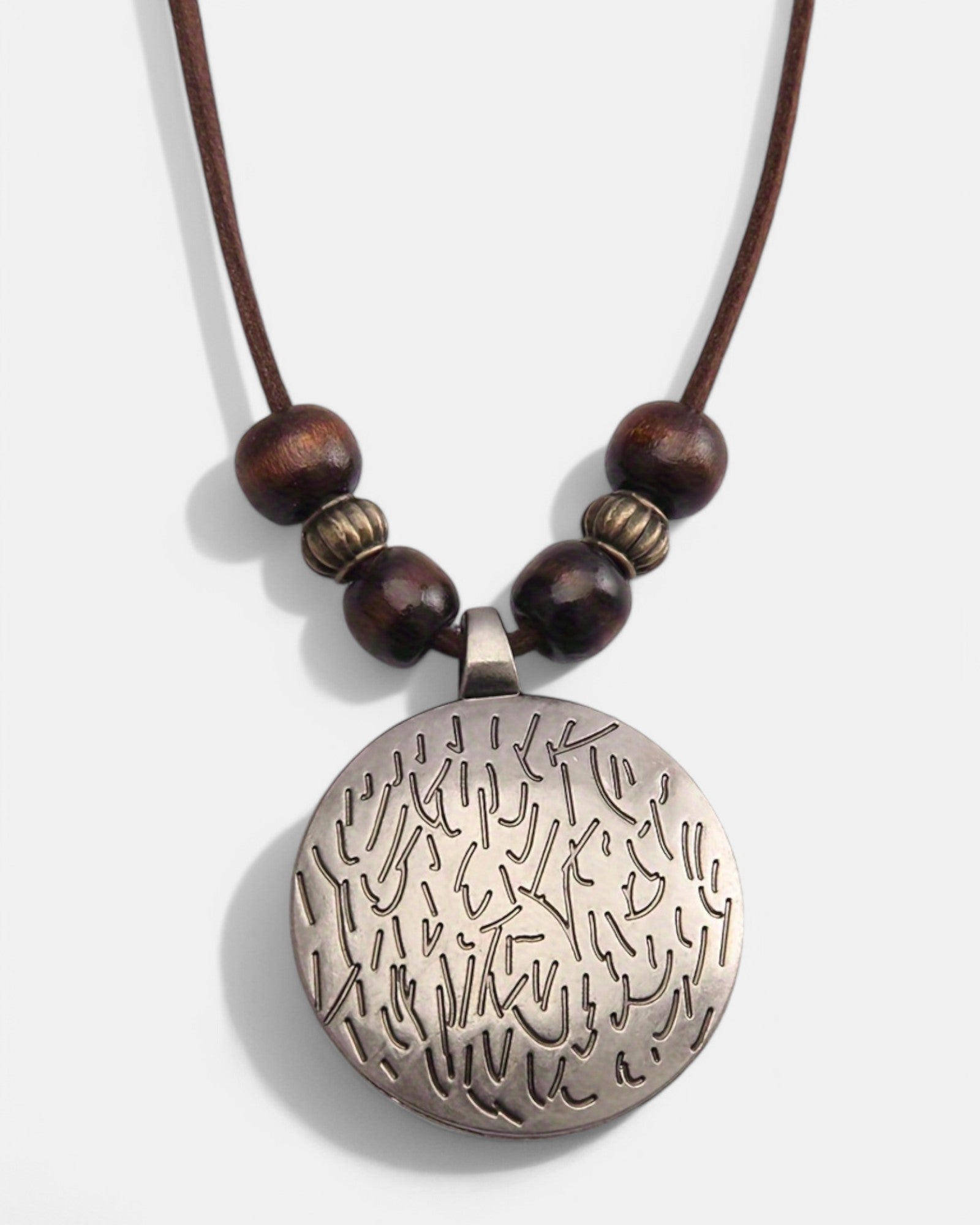 Lila – Boho Wooden Bead Necklace with Zodiac Charm - Necklace - Boho Style