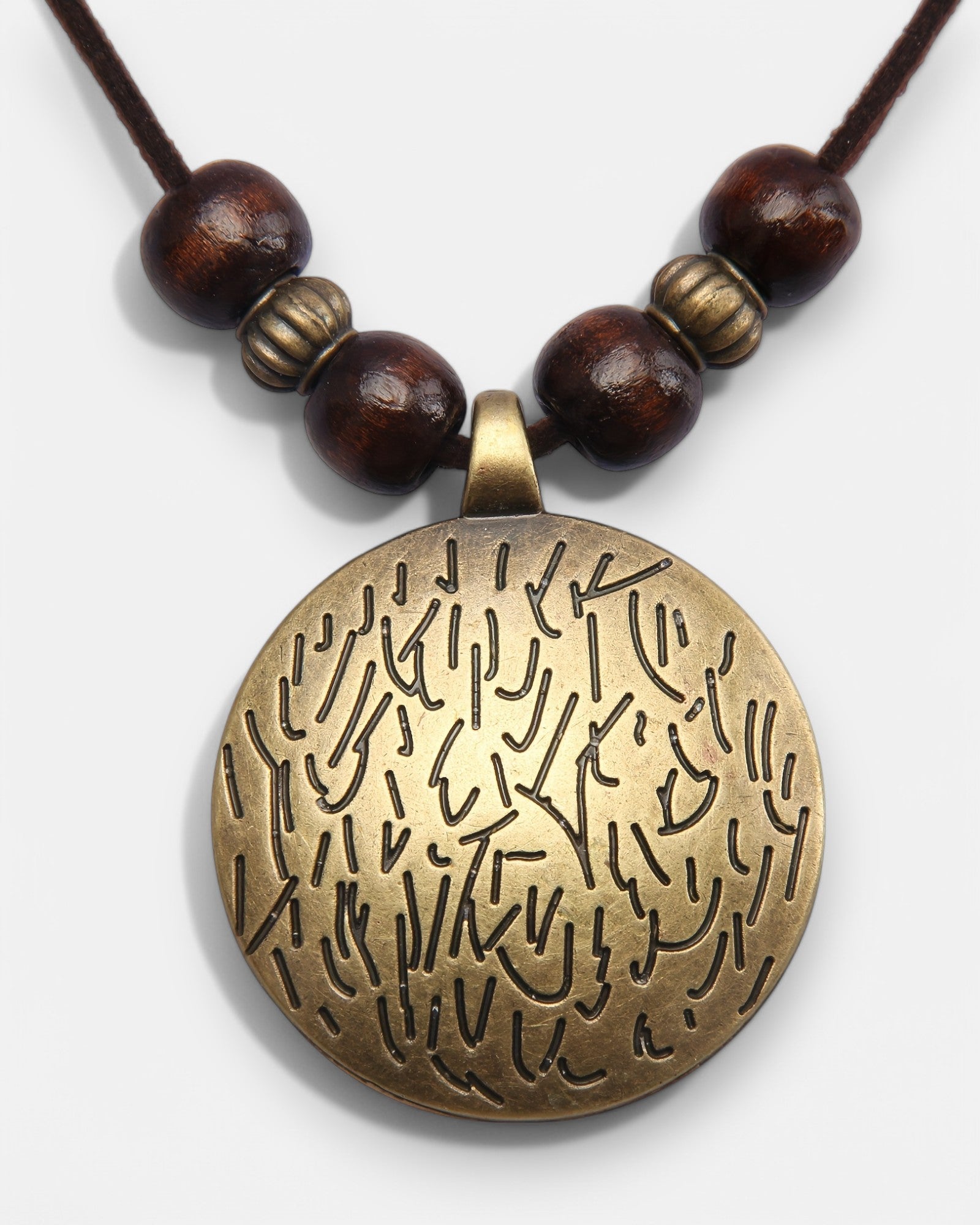 Lila – Boho Wooden Bead Necklace with Zodiac Charm - Necklace - Boho Style