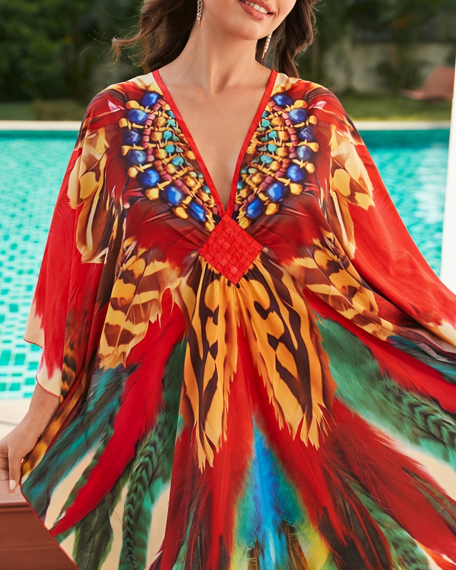 Lila – Vibrant Boho Maxi Beach Kaftan Dress - Dress - Boho Style