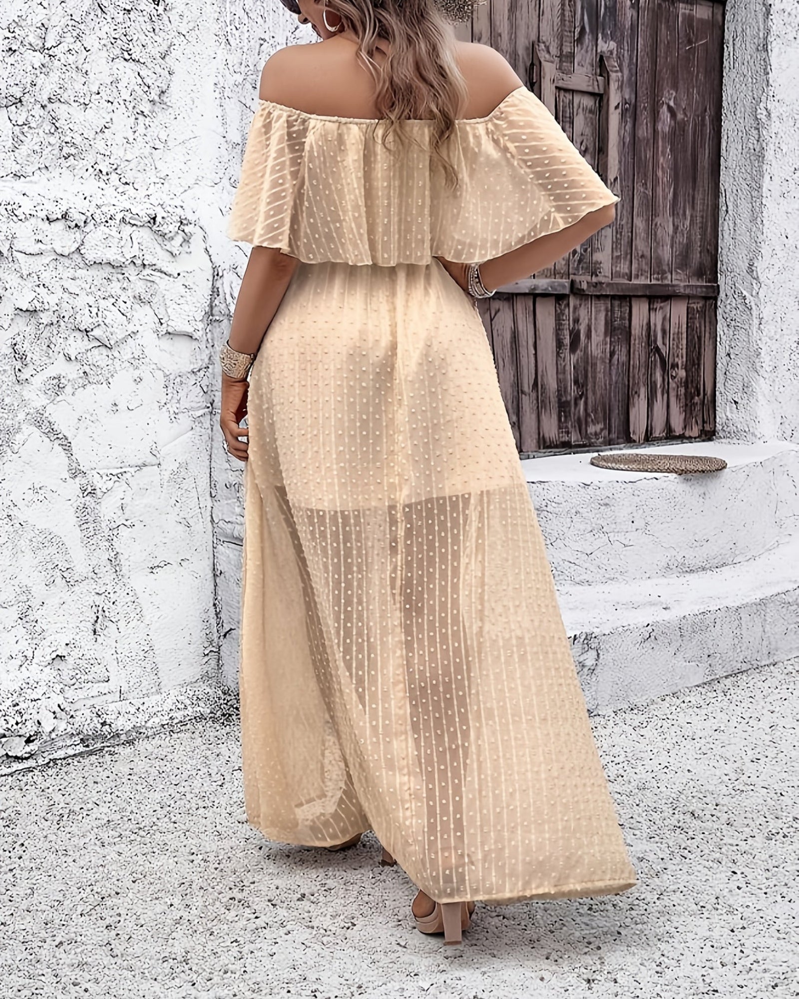 Lily – Boho Off - Shoulder A - Line Maxi Dress with Tassels - Dress - Boho Style