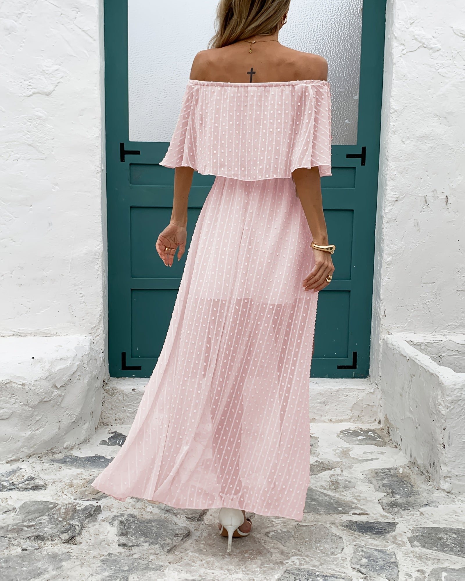 Lily – Boho Off - Shoulder A - Line Maxi Dress with Tassels - Dress - Boho Style