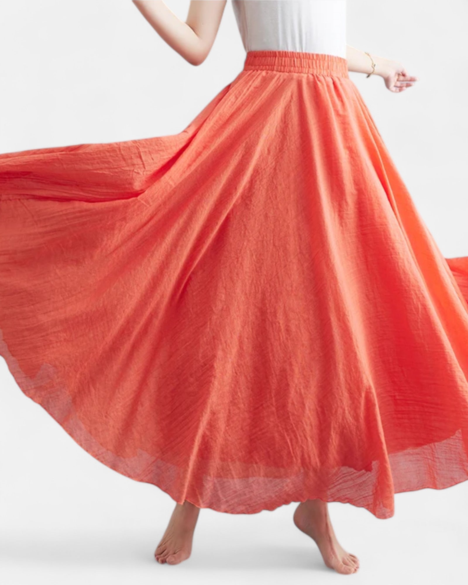 Lorelei – Vintage Boho Cotton Linen High - Waist Skirt - Skirt - Boho Style
