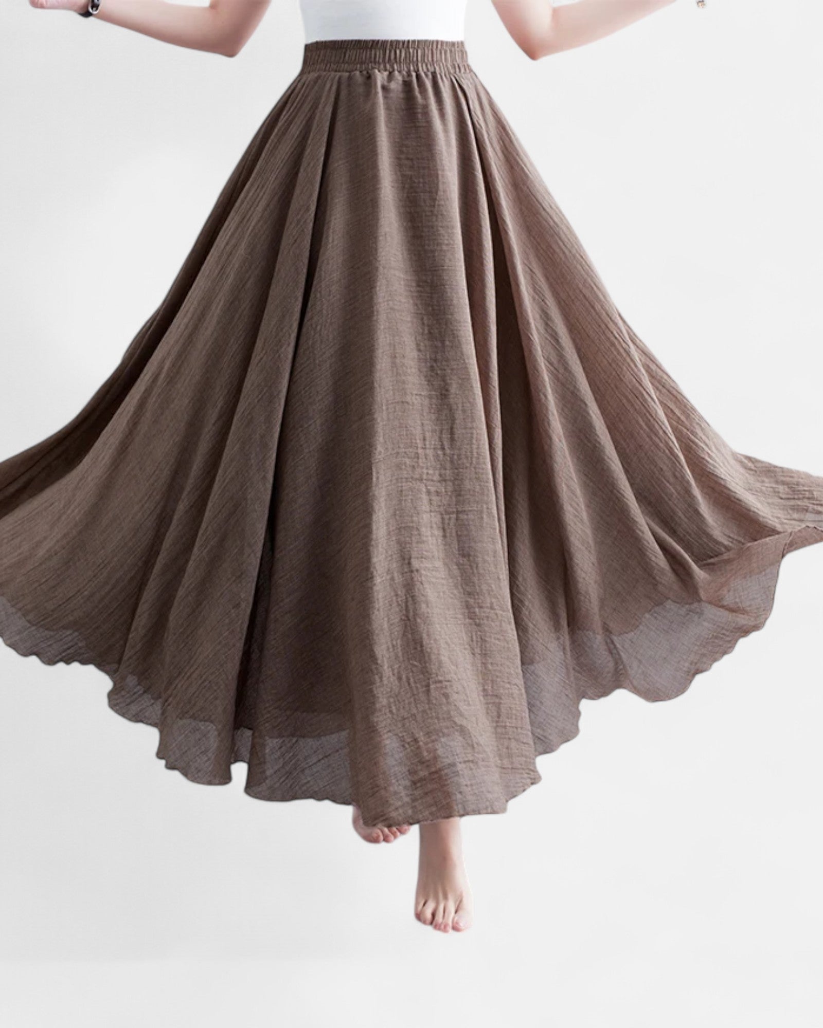 Lorelei – Vintage Boho Cotton Linen High - Waist Skirt - Skirt - Boho Style