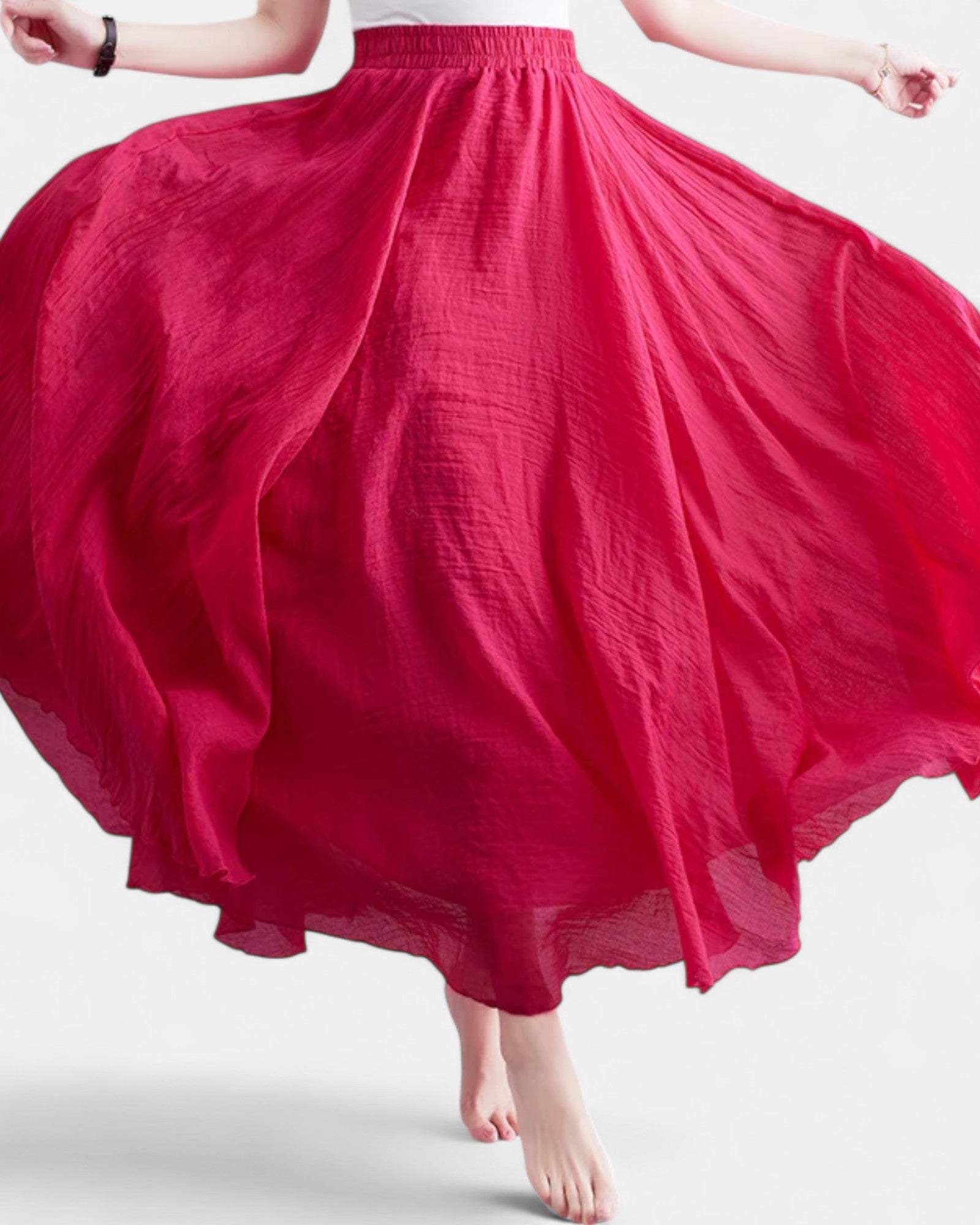 Lorelei – Vintage Boho Cotton Linen High - Waist Skirt - Skirt - Boho Style