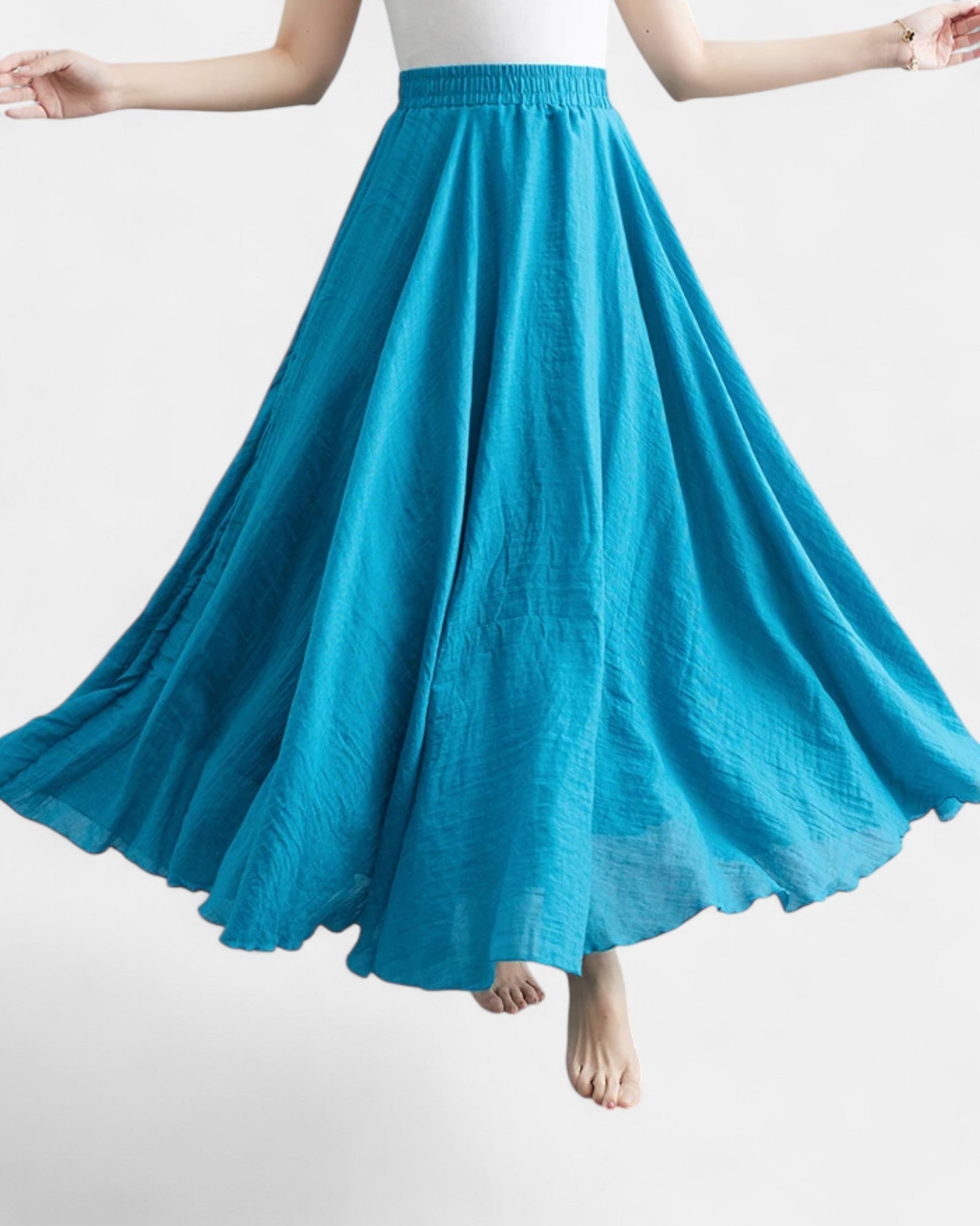 Lorelei – Vintage Boho Cotton Linen High - Waist Skirt - Skirt - Boho Style