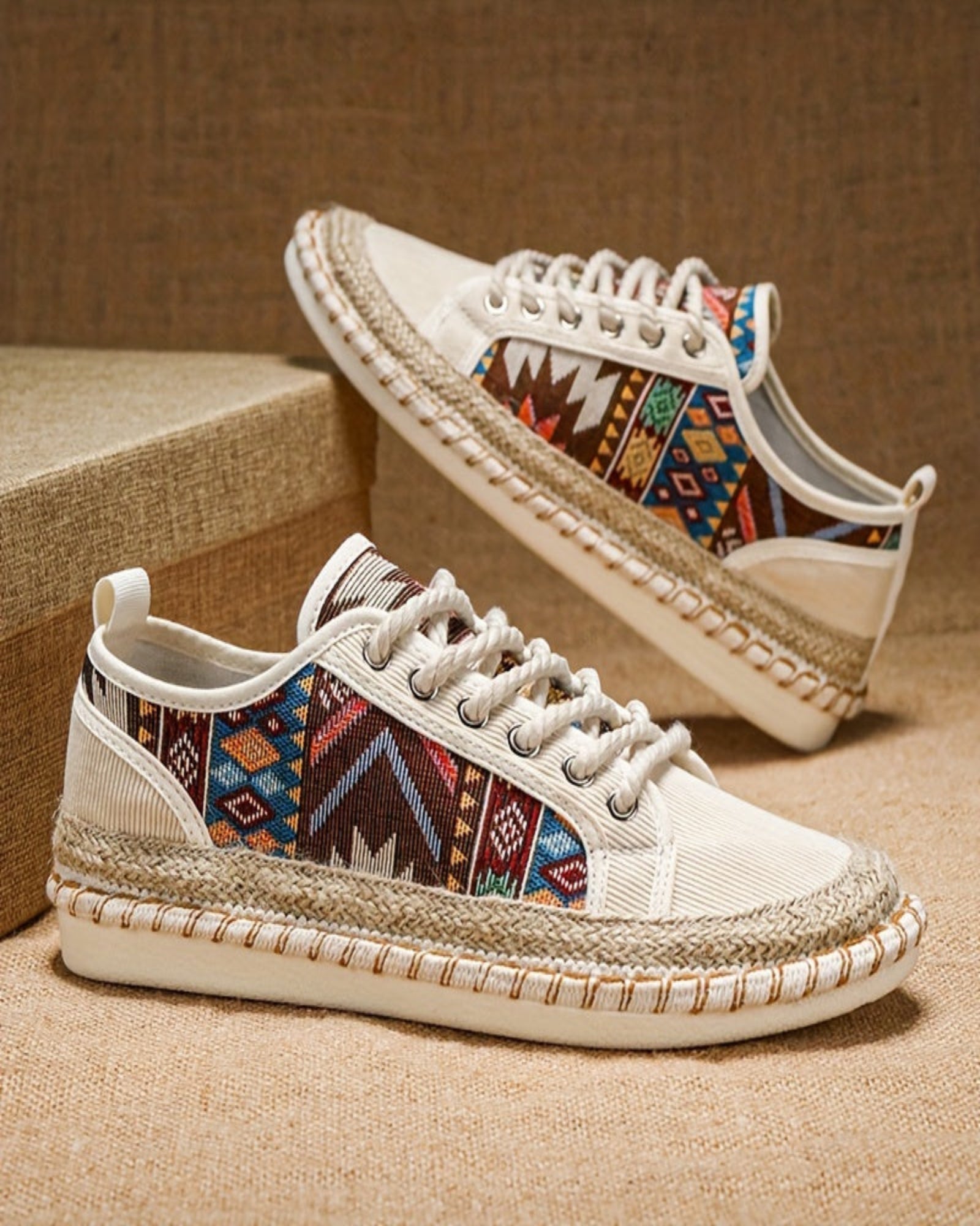 Lottie – Chic Boho Lace - Up Jute Espadrilles - Shoes - Boho Style