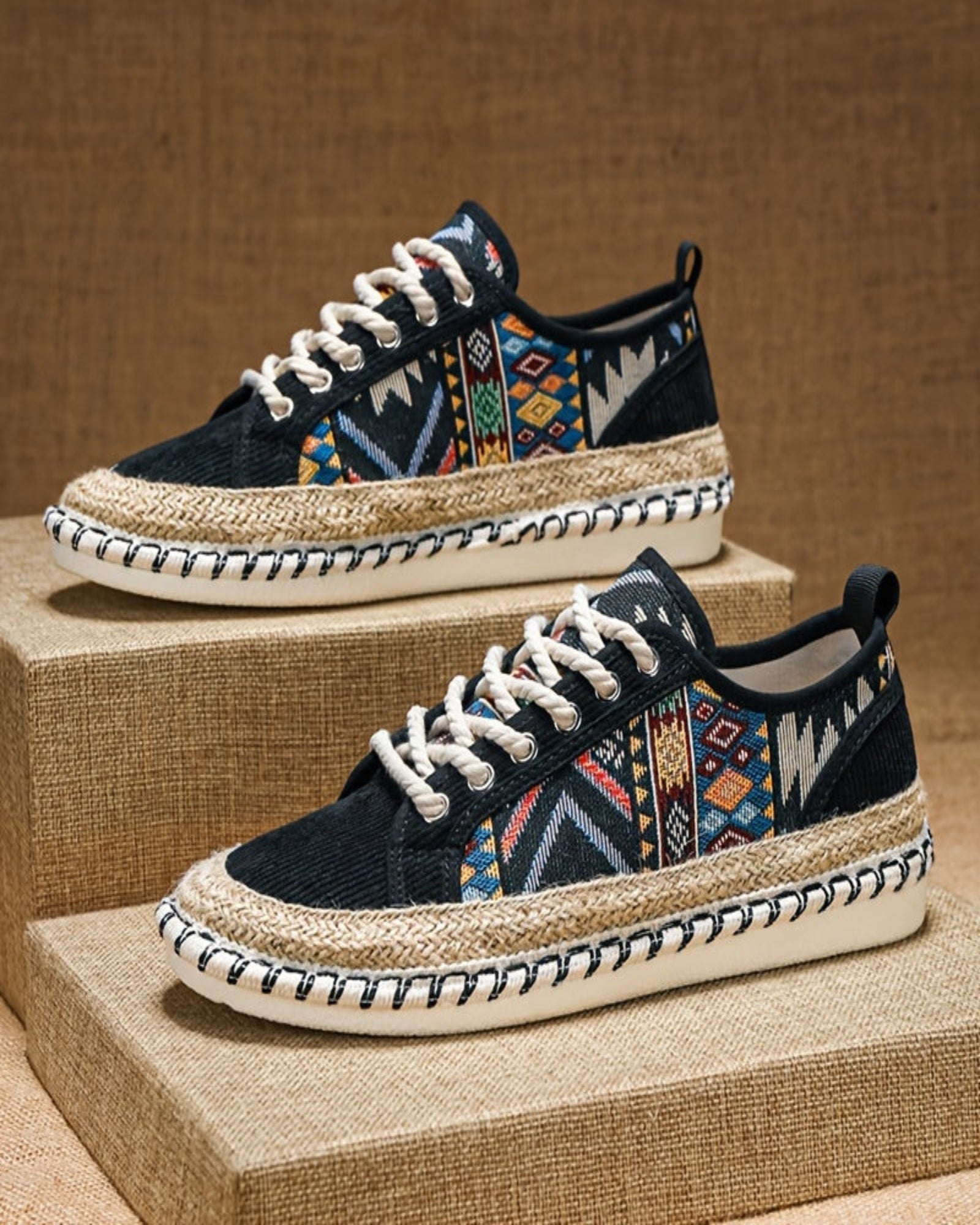 Lottie – Chic Boho Lace - Up Jute Espadrilles - Shoes - Boho Style
