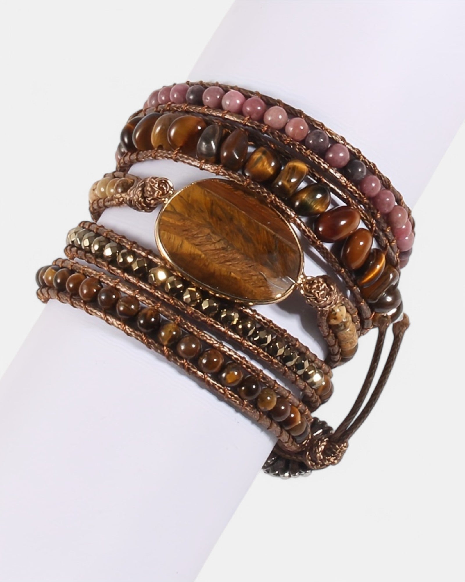 Luna – Boho 5 - Strand Natural Stone Wrap Bracelet - Bracelet - Boho Style