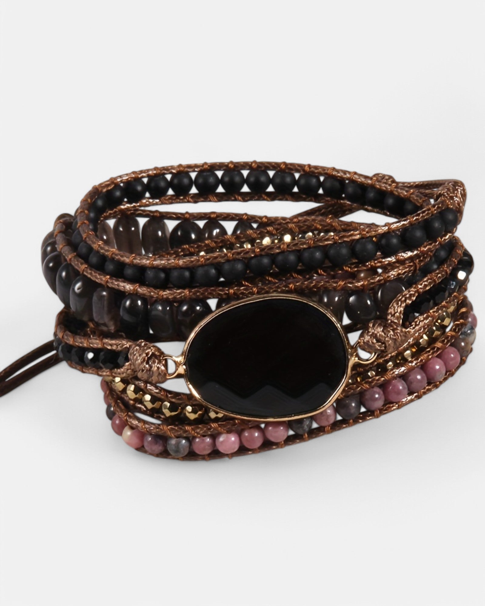 Luna – Boho 5 - Strand Natural Stone Wrap Bracelet - Bracelet - Boho Style