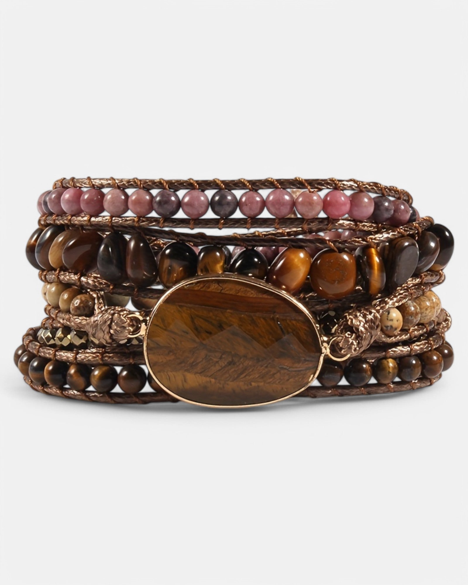 Luna – Boho 5 - Strand Natural Stone Wrap Bracelet - Bracelet - Boho Style