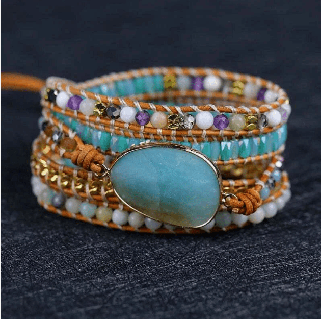 Luna – Boho 5 - Strand Natural Stone Wrap Bracelet - Bracelet - Boho Style