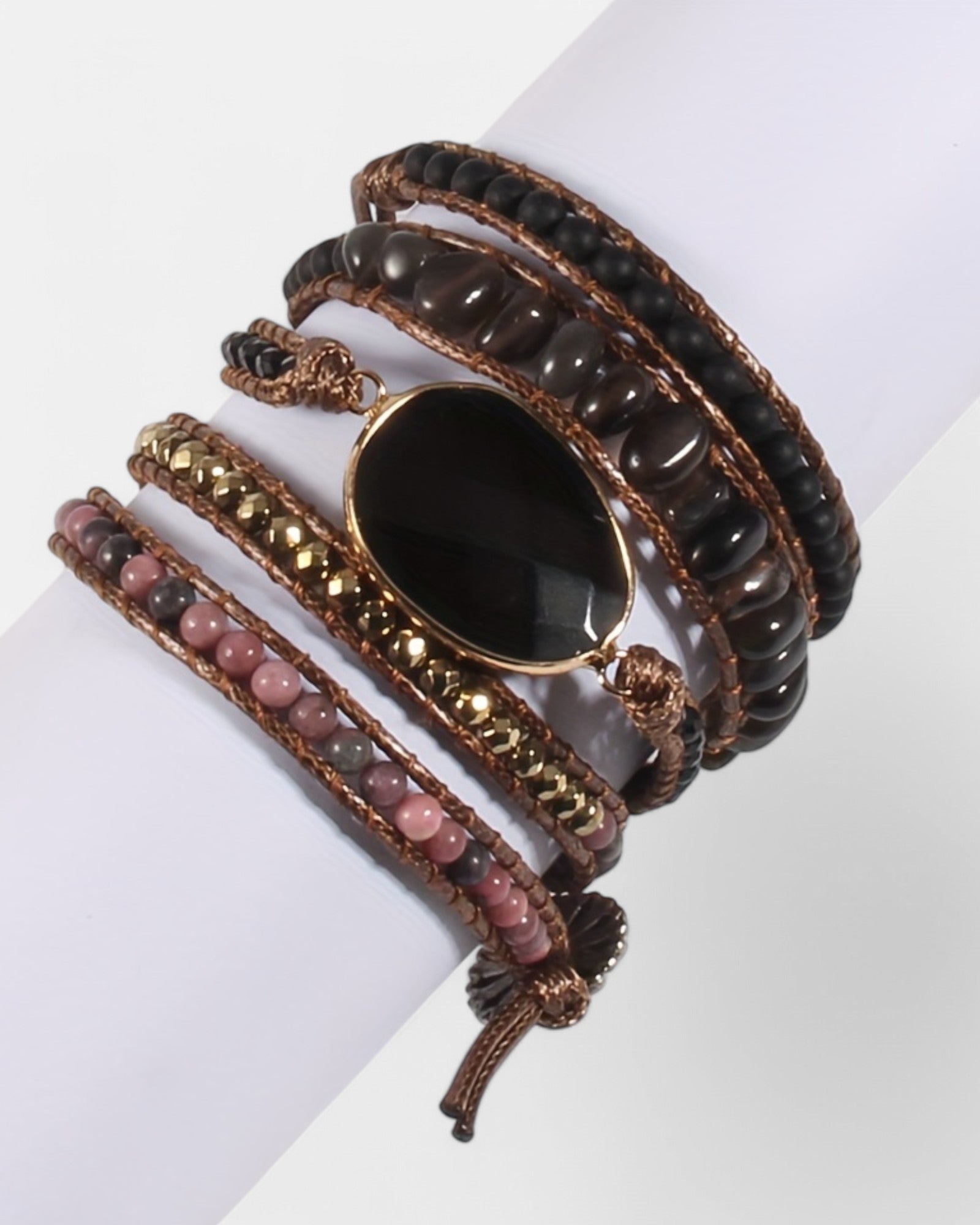 Luna – Boho 5 - Strand Natural Stone Wrap Bracelet - Bracelet - Boho Style